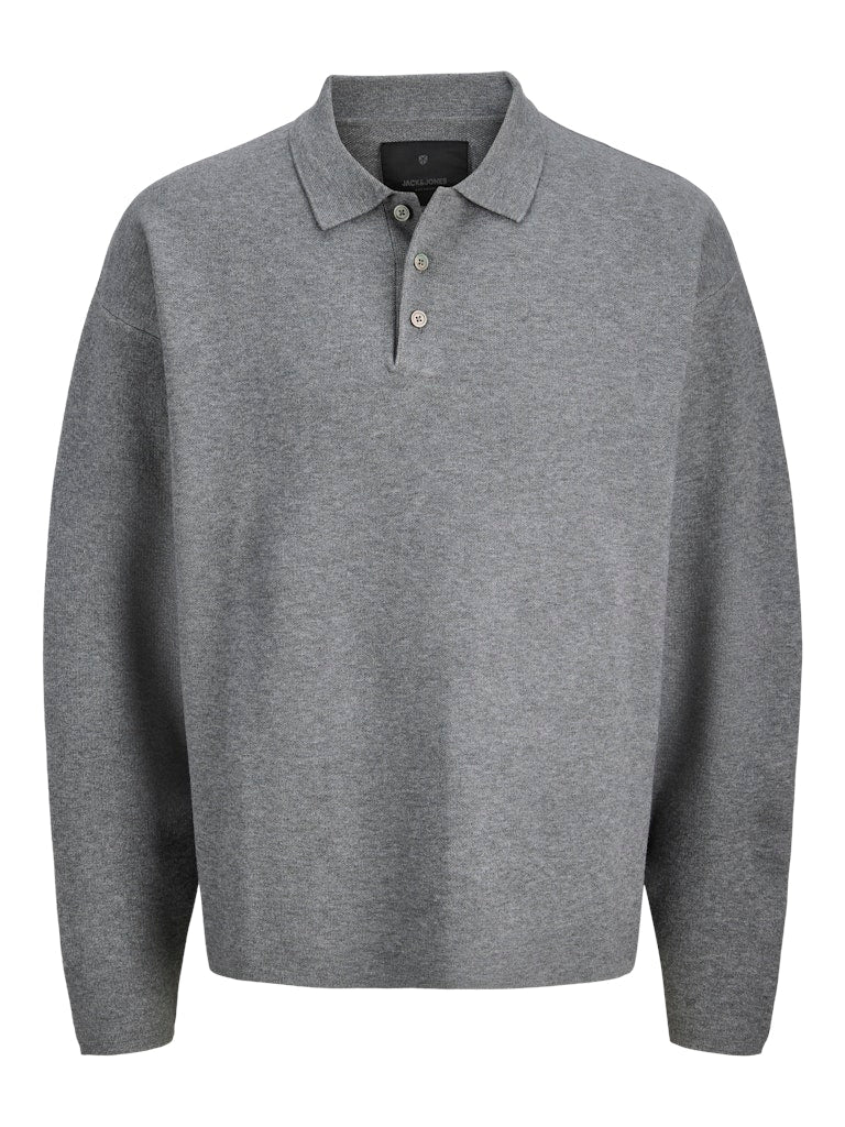 Jack and Jones Junior lasten neulepusero JPRBLABRADFORT KNIT POLO LN JNR, harmaa