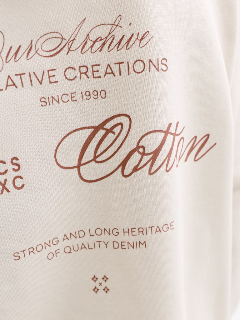 Jack and Jones Junior lasten huppari JJROAR SWEAT HOOD JNR, beige