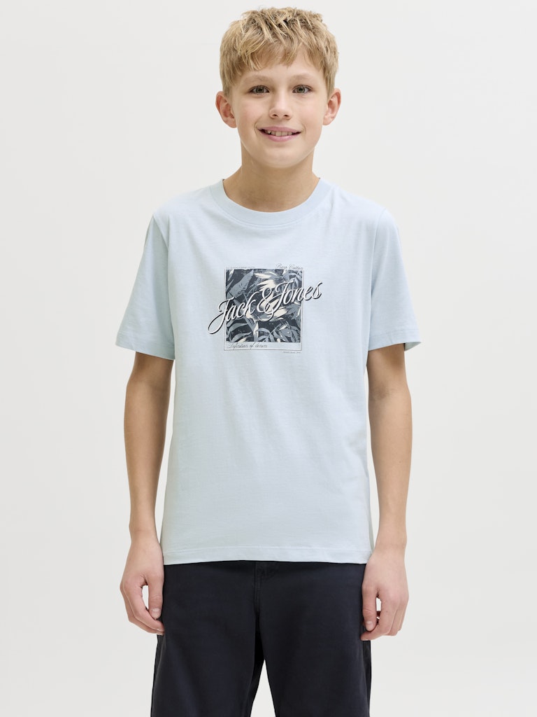 Jack and Jones Junior lasten t-paita JJHONOLULU Shape Tee JNR, vaaleansininen