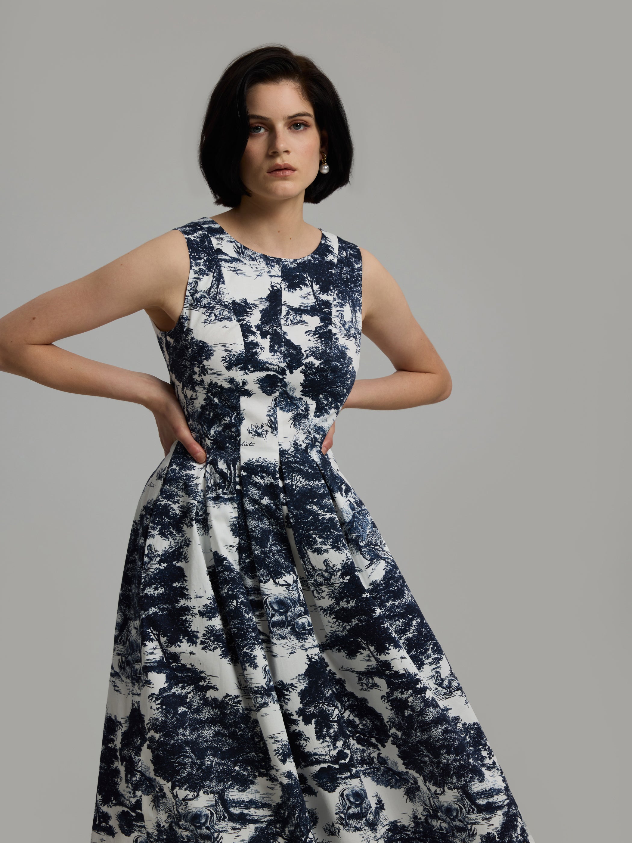 Andiata mekko Jullitta Dress, sininen kuosi