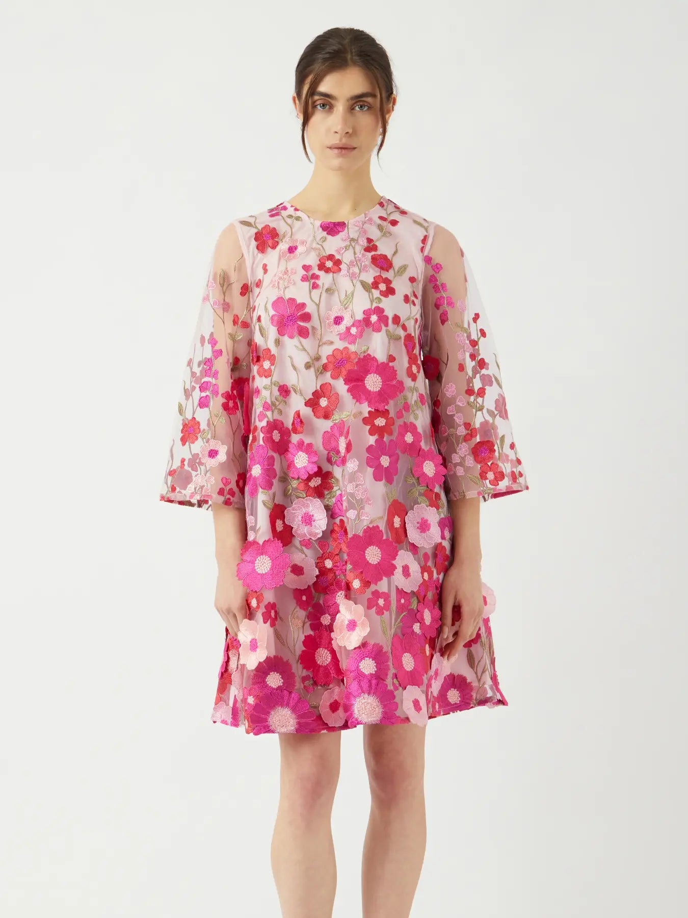 Y.A.S mekko YASFlowering 3/4 Dress, pinkki kuosi
