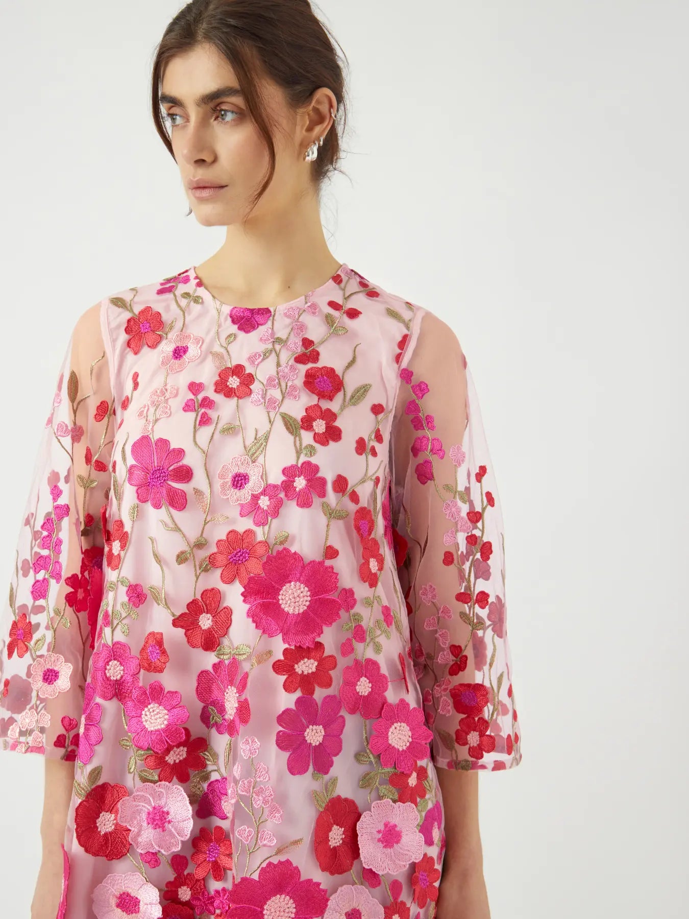 Y.A.S mekko YASFlowering 3/4 Dress, pinkki kuosi