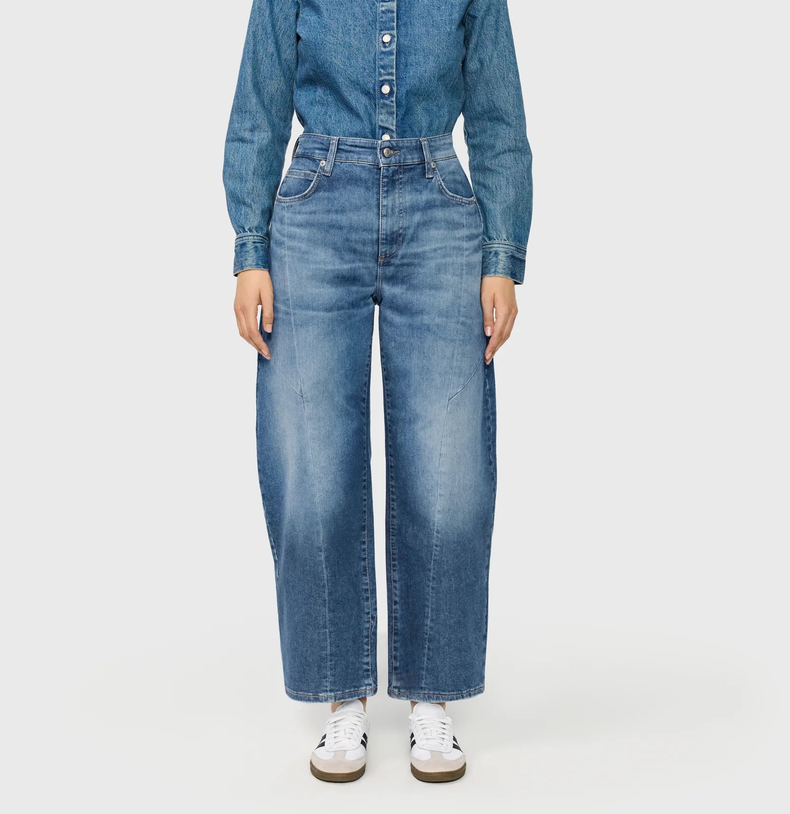Mac naisten farkut Dakota Barrel Seam, sininen, indigo
