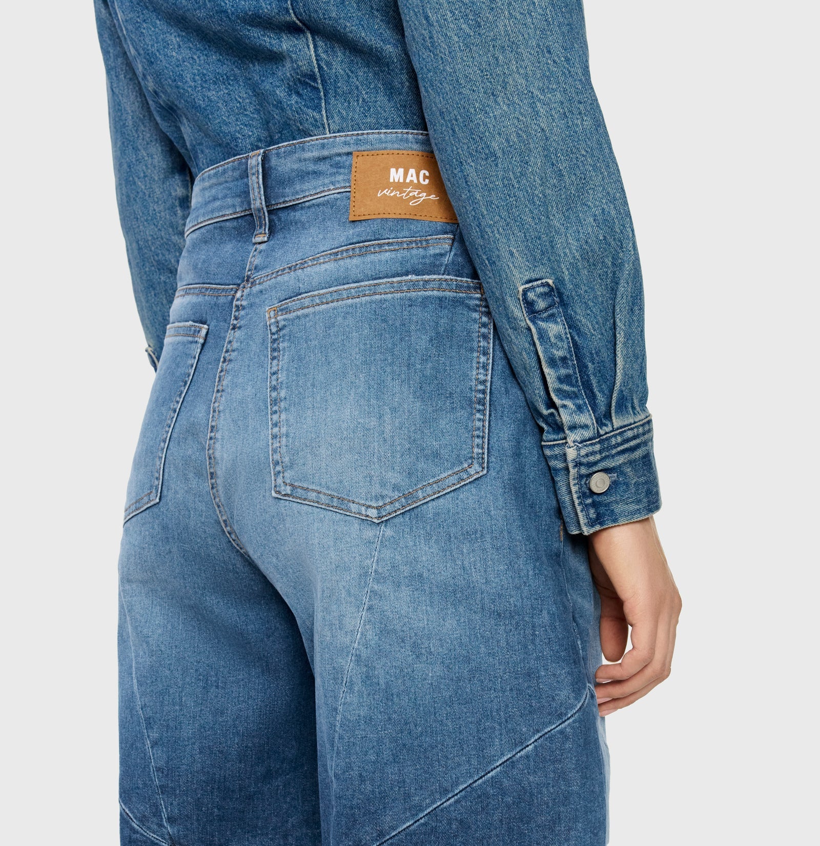 Mac naisten farkut Dakota Barrel Seam, sininen, indigo