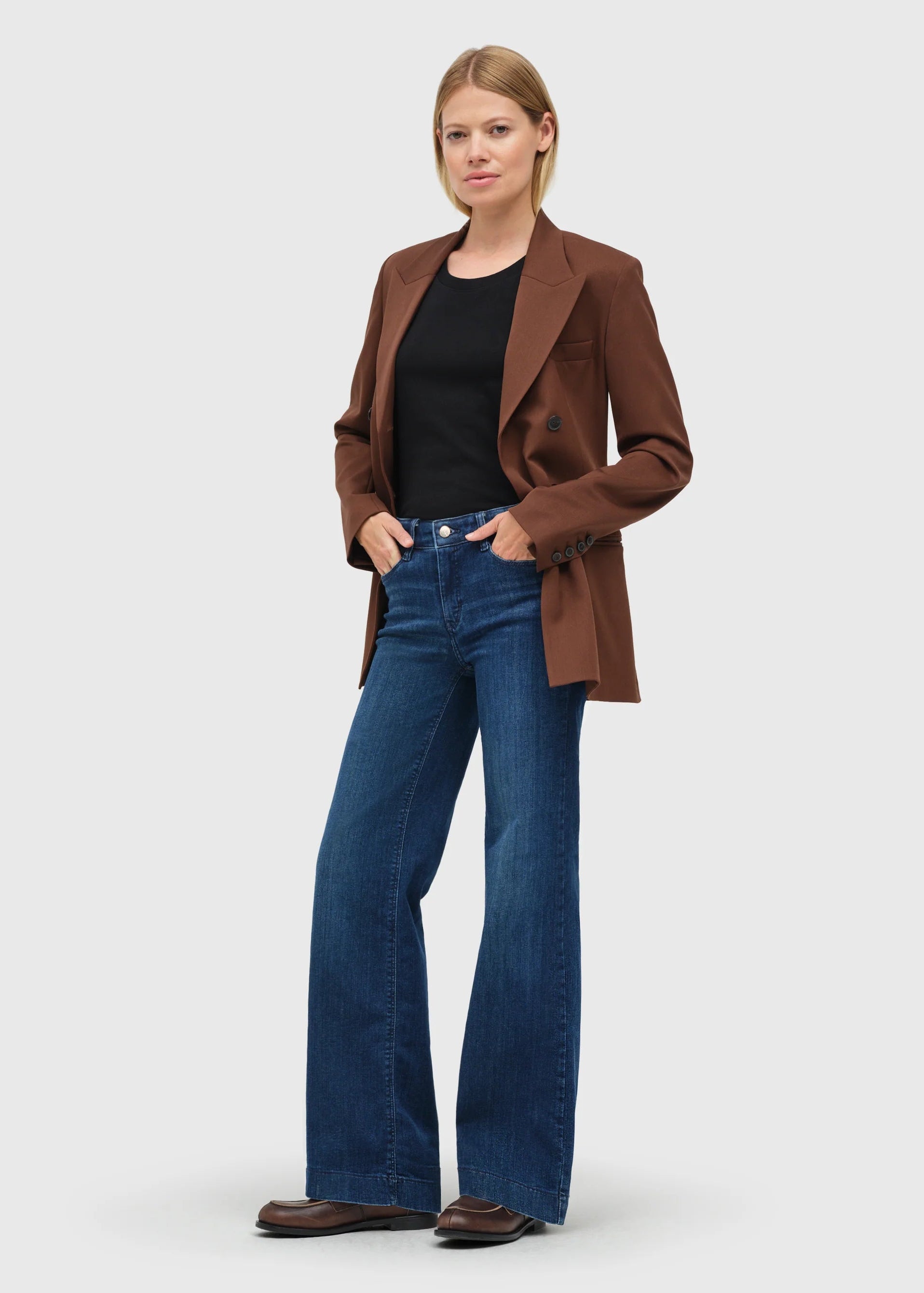 Mac Naisten Farkut Dream Wide Sininen, Indigo