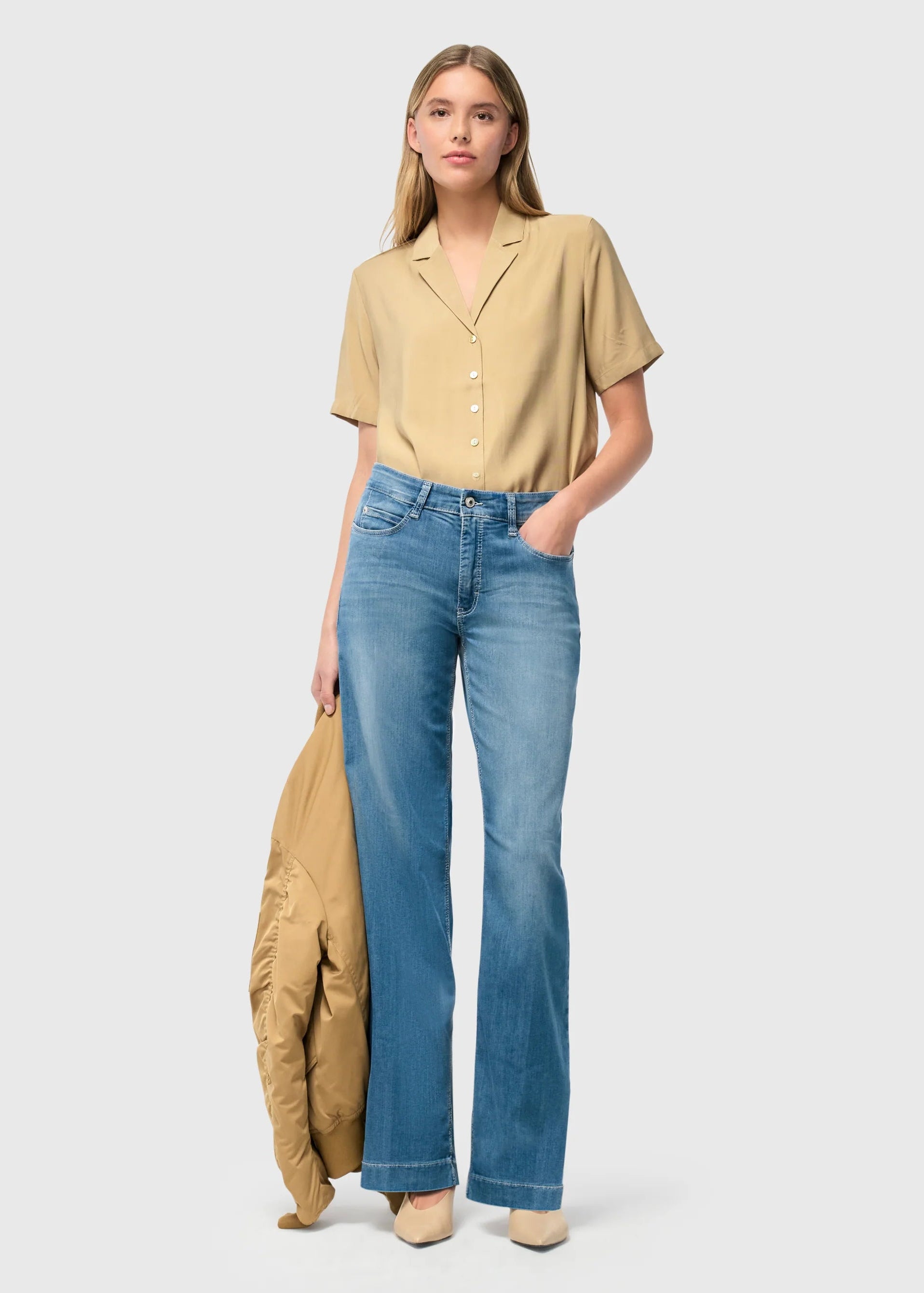 Mac naisten farkut Dream Wide Wonder Light, sininen indigo