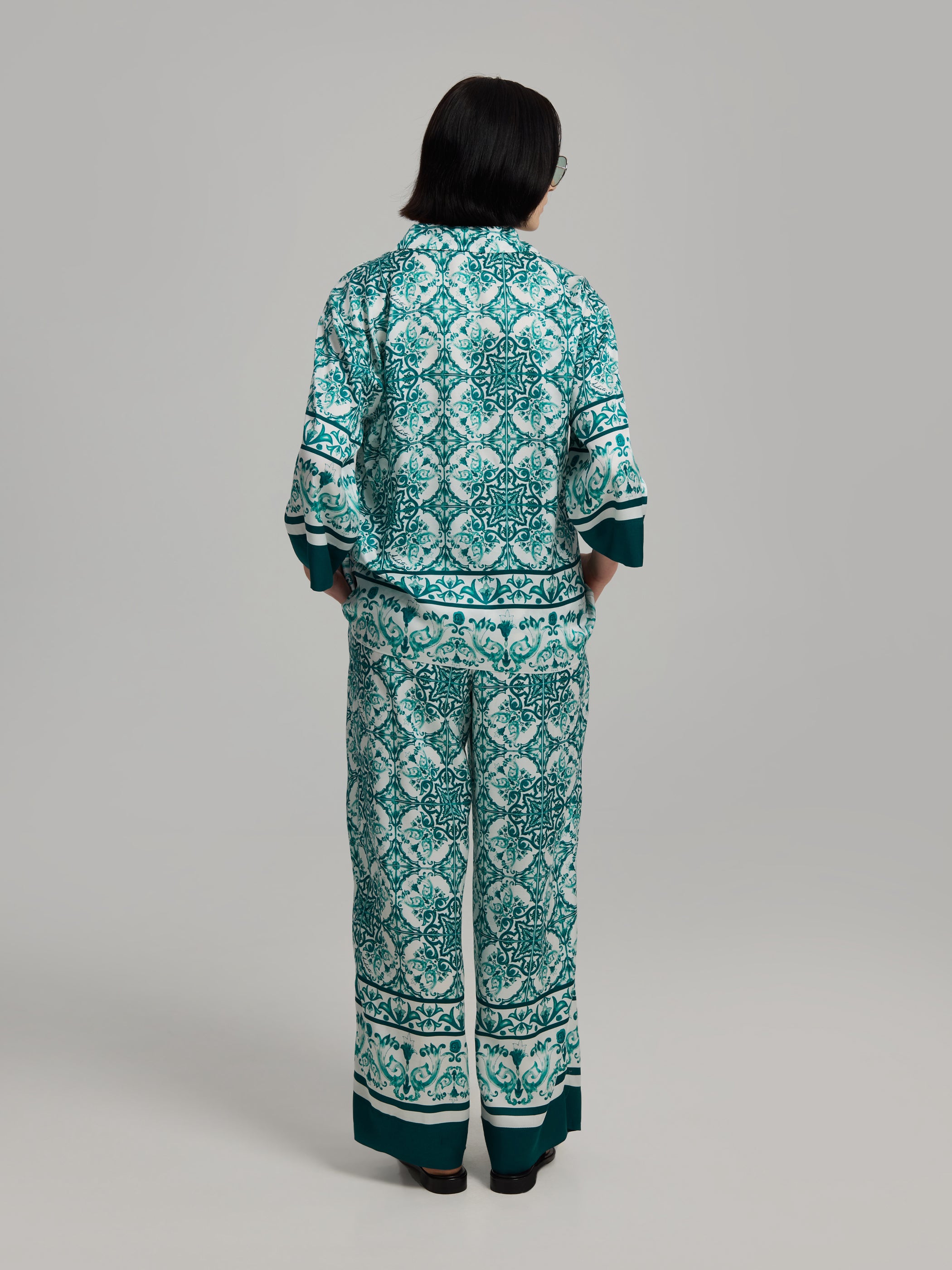 Andiata naisten housut Karie Trousers, vihreä kuosi