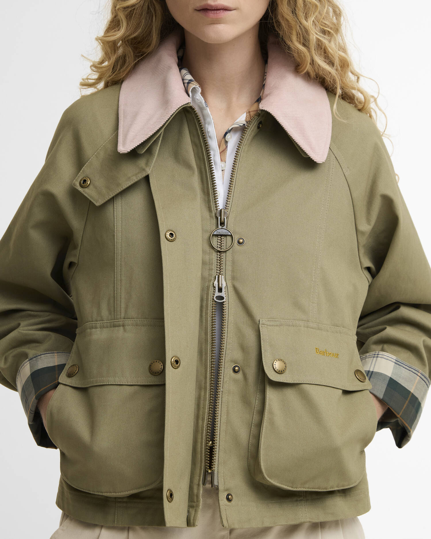 Barbour naisten takki Barbour Crop Beadnell Jacket, khaki
