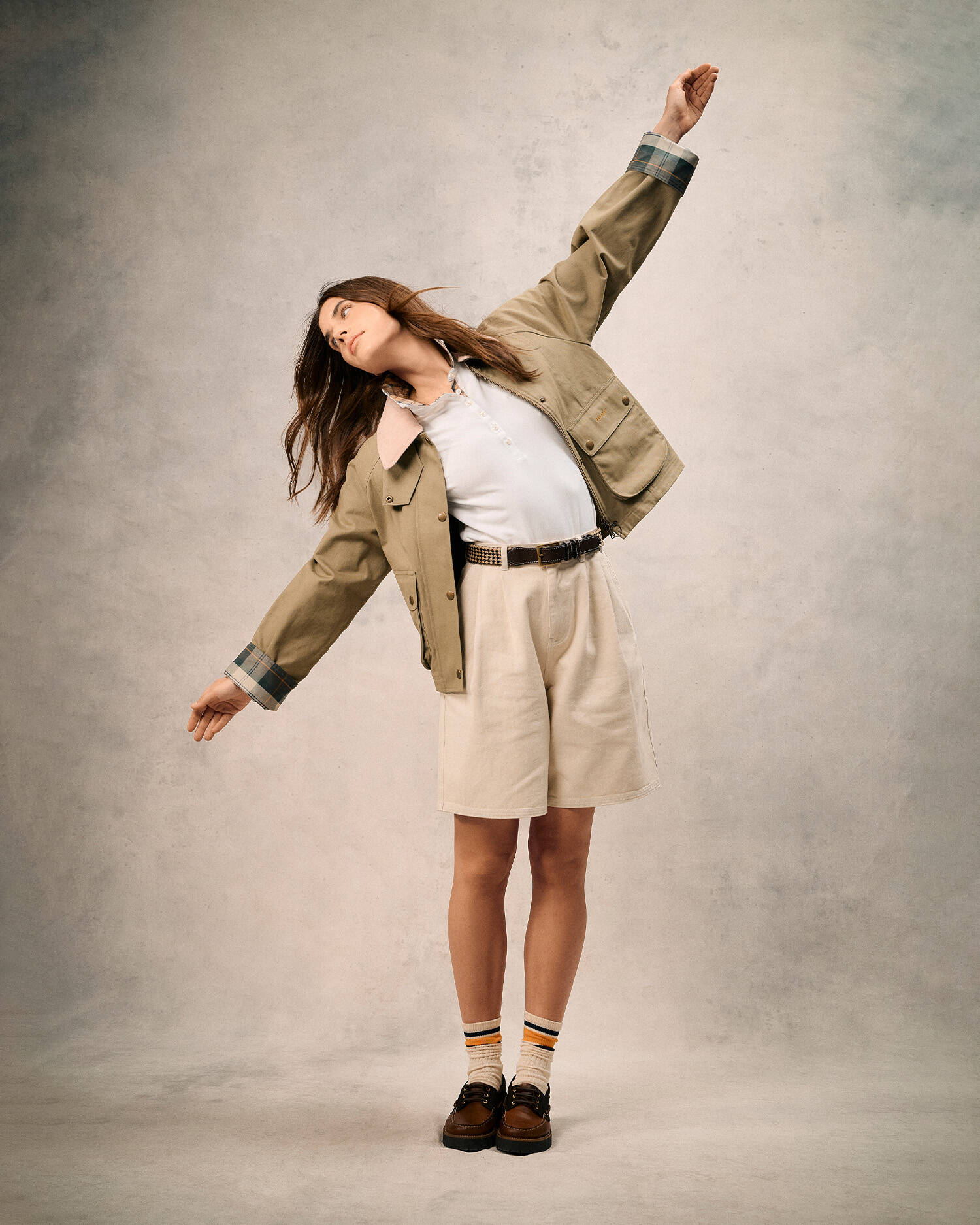 Barbour naisten takki Barbour Crop Beadnell Jacket, khaki