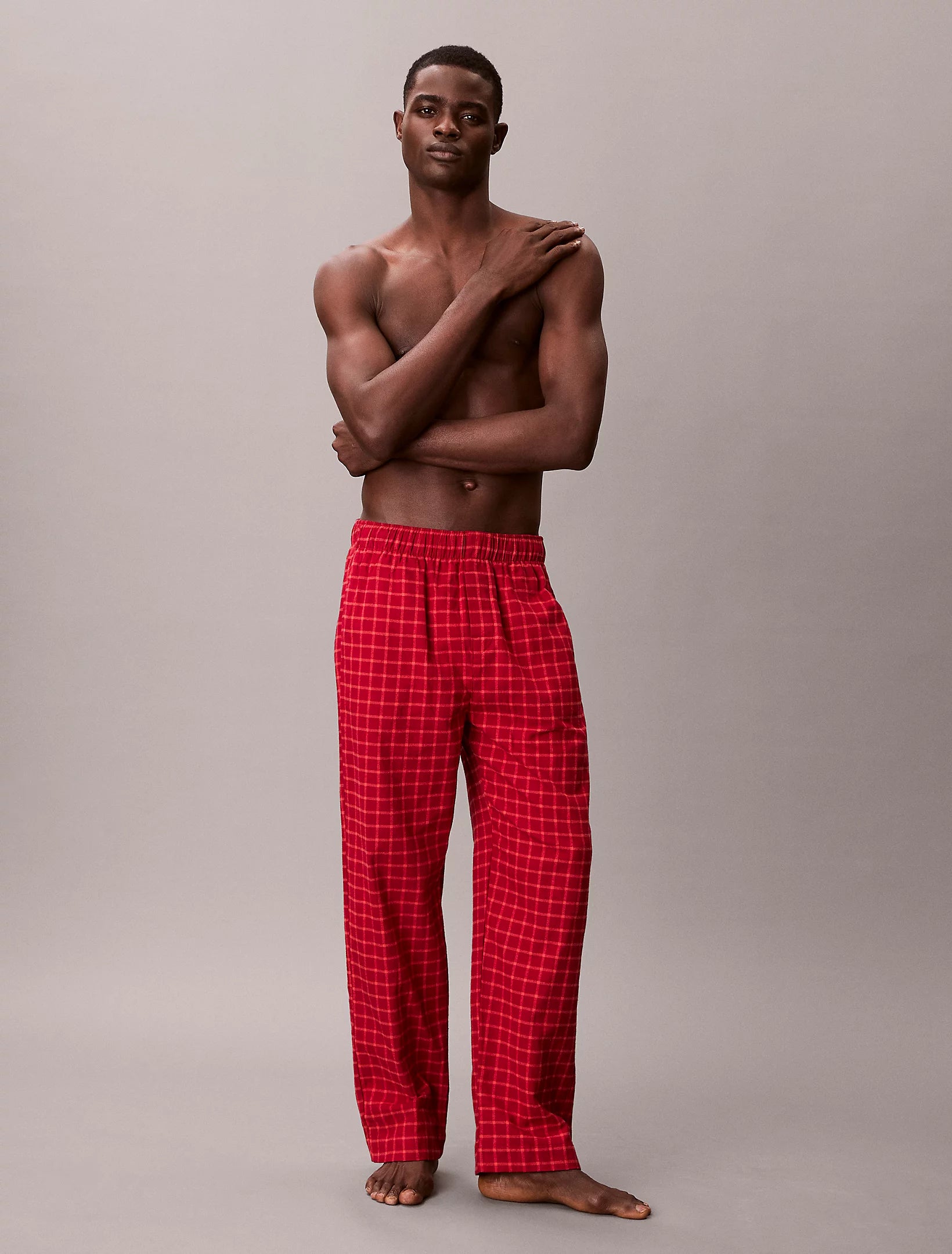 Calvin Klein miesten pyjamahousut SLEEP PANT FLANNEL, punainen