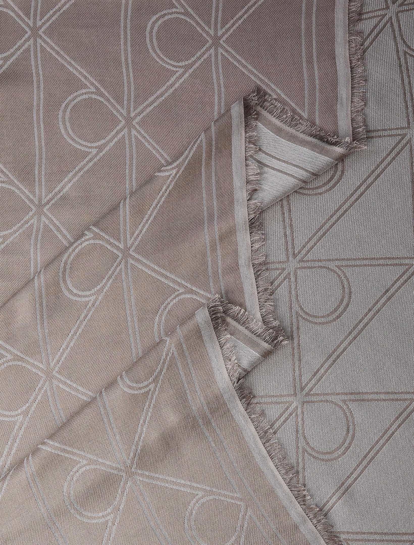 Calvin Klein Accessories unisex huivi Emblem AOP Contrast LW Square, vaalea beige