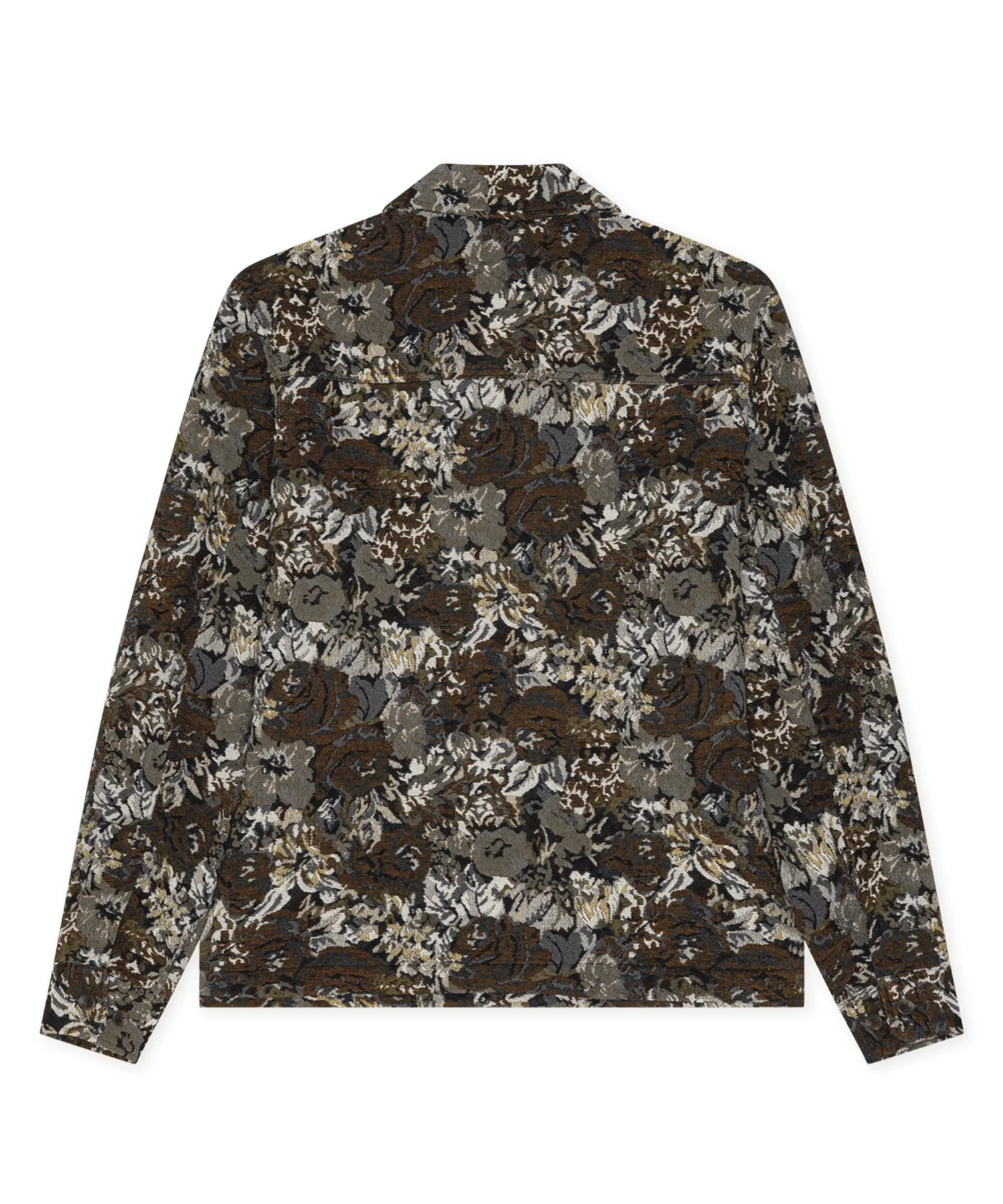 Les Deux miesten paitatakki Rose Jacquard Overshirt, ruskea kuosillinen