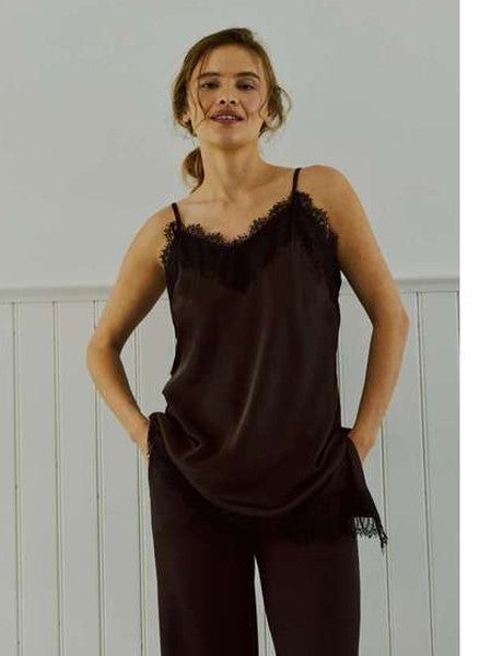 Freequent naisten toppi Dova Top, Coffee Bean w. Black