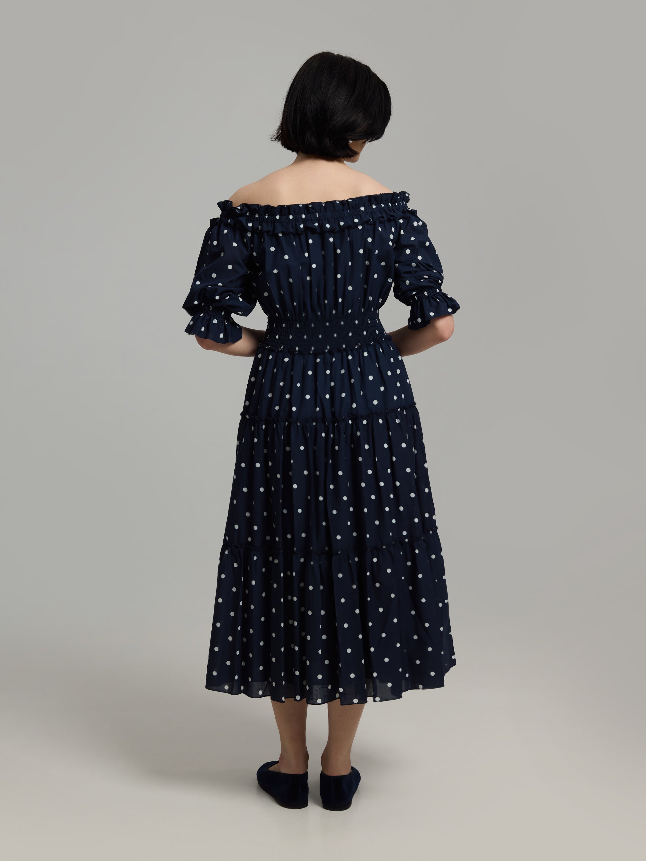 Andiata mekko Louisa Dress, mustavalkoinen