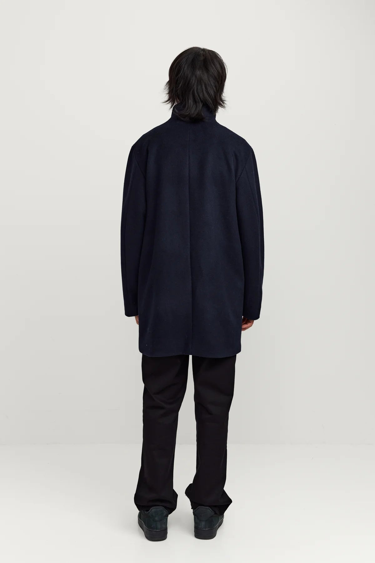 Makia miesten villakangastakki Granton Light Pea Coat, tummansininen