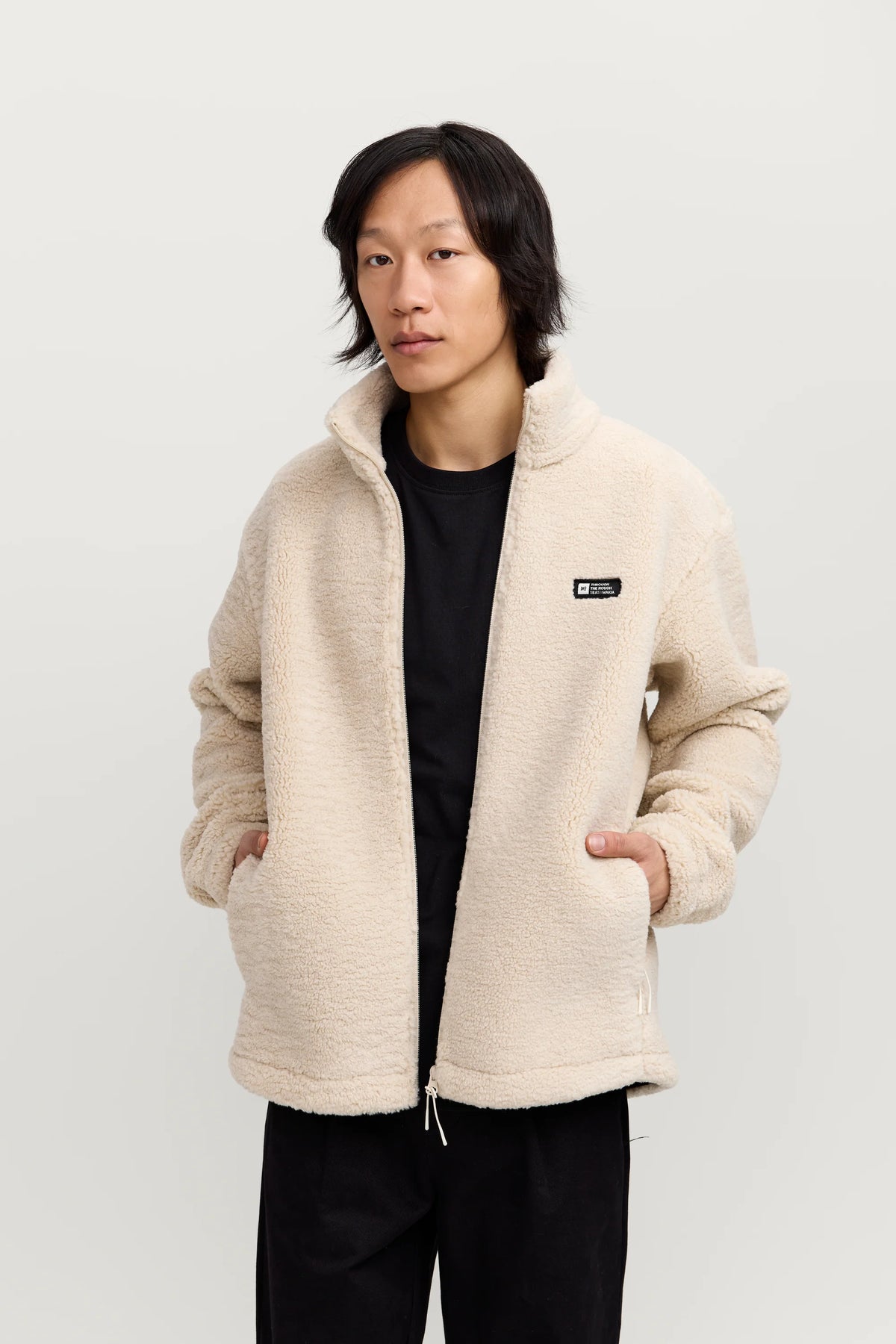Makia miesten teddytakki Park Fleece Jacket, luonnonvalkoinen