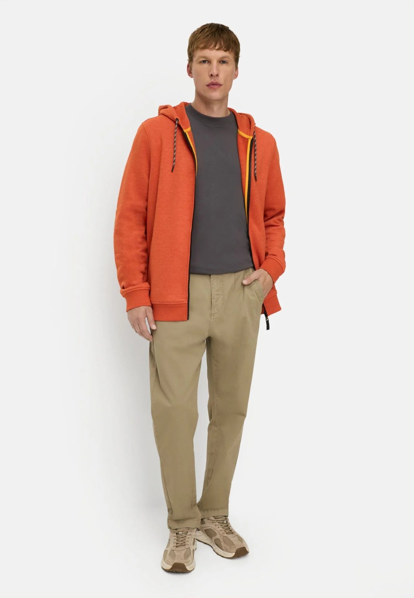 Camel Active miesten huppari Sweat jacket with hood, oranssi