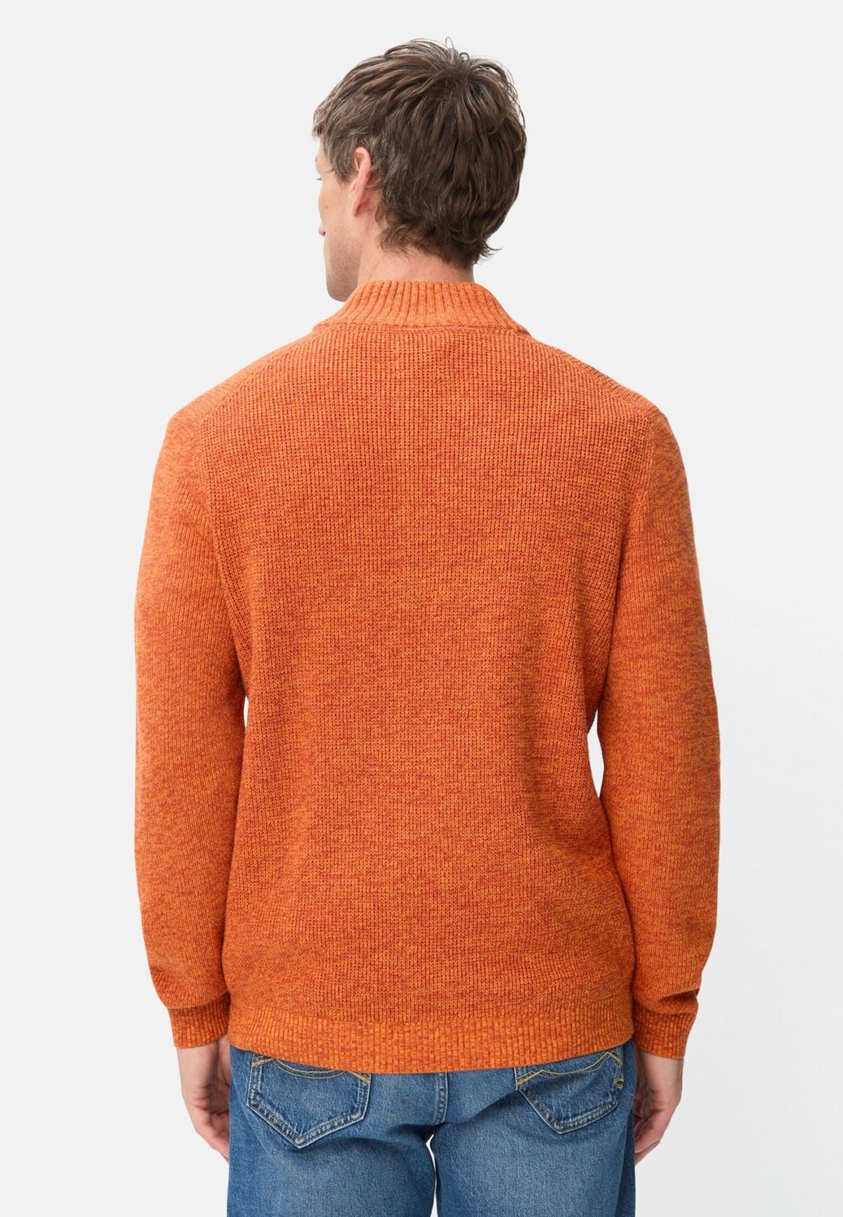 Camel Active miesten neulepusero Strick-Troyer mit melierter Struktur, oranssi