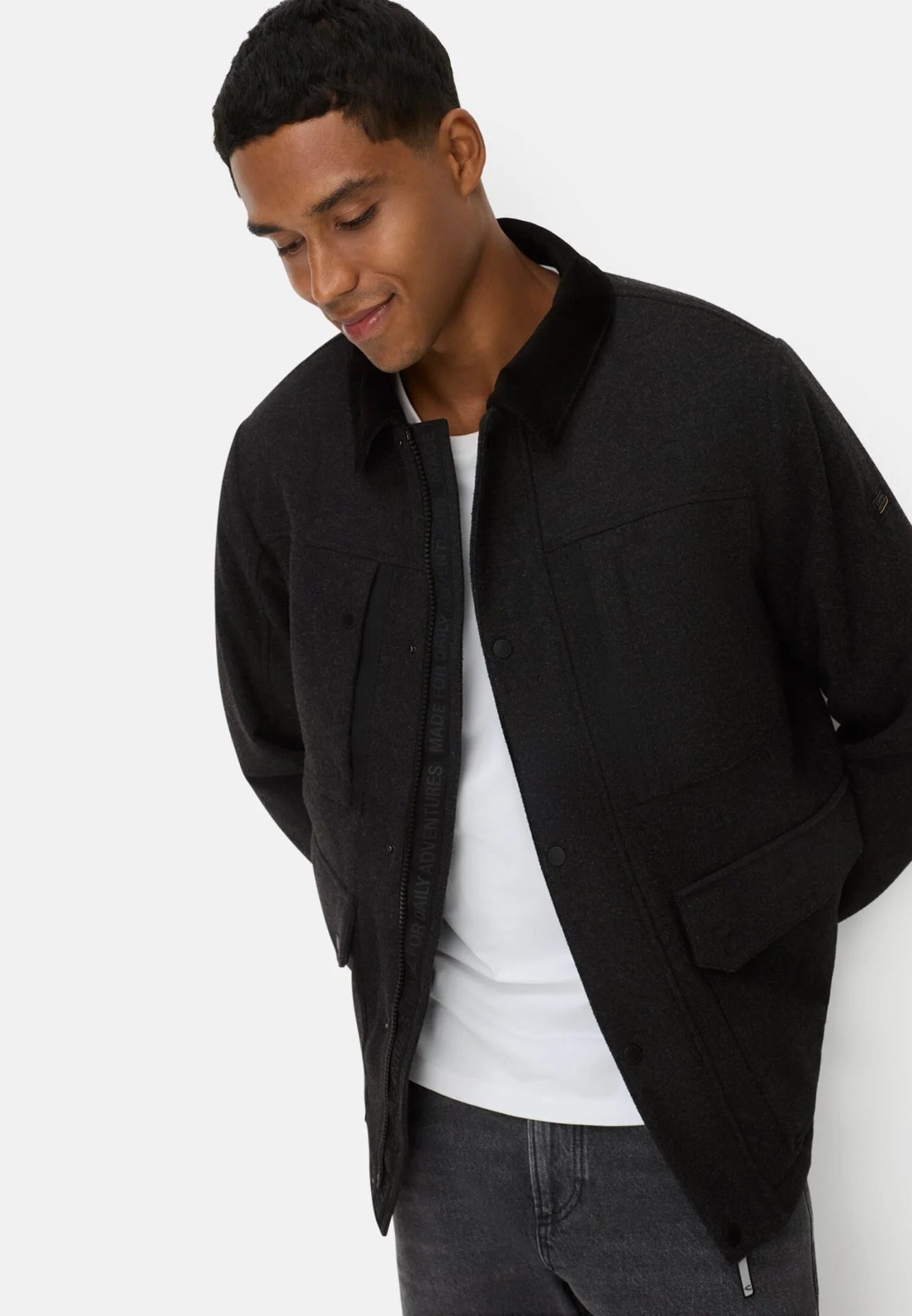 Camel Active villakangastakki Wool Jacket, tummanharmaa