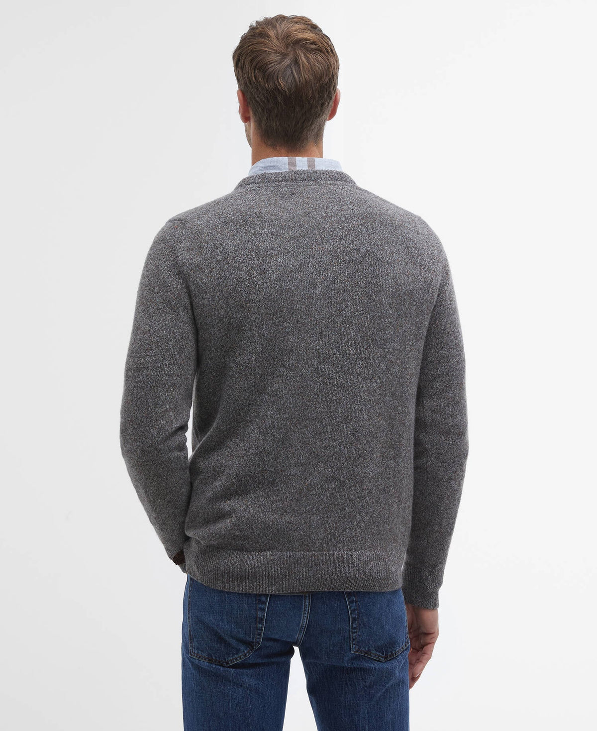 Barbour miesten neulepusero Essential Tisbury Crewneck, ruskeanharmaa