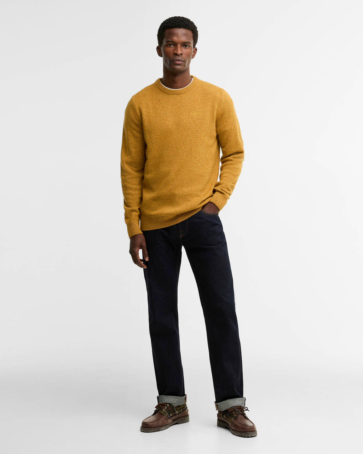 Barbour miesten neulepusero Essential Tisbury Crewneck, keltainen
