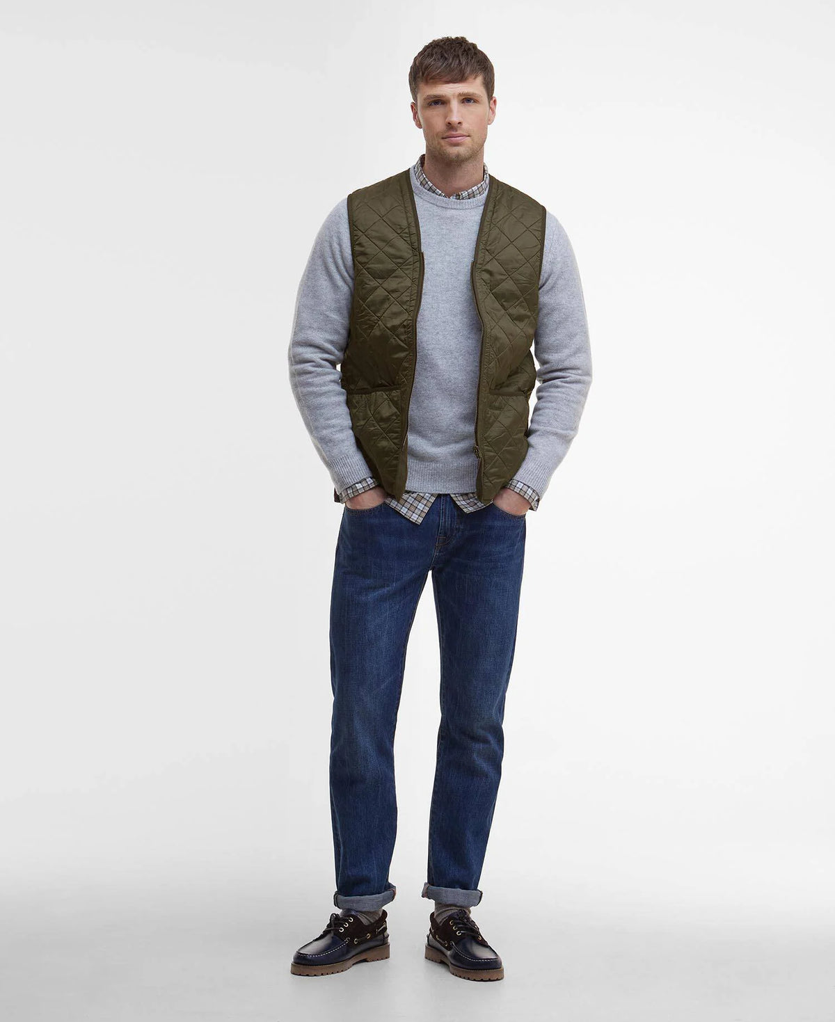 Barbour miesten liivi Polarquilt Zip-In Liner, oliivinvihreä