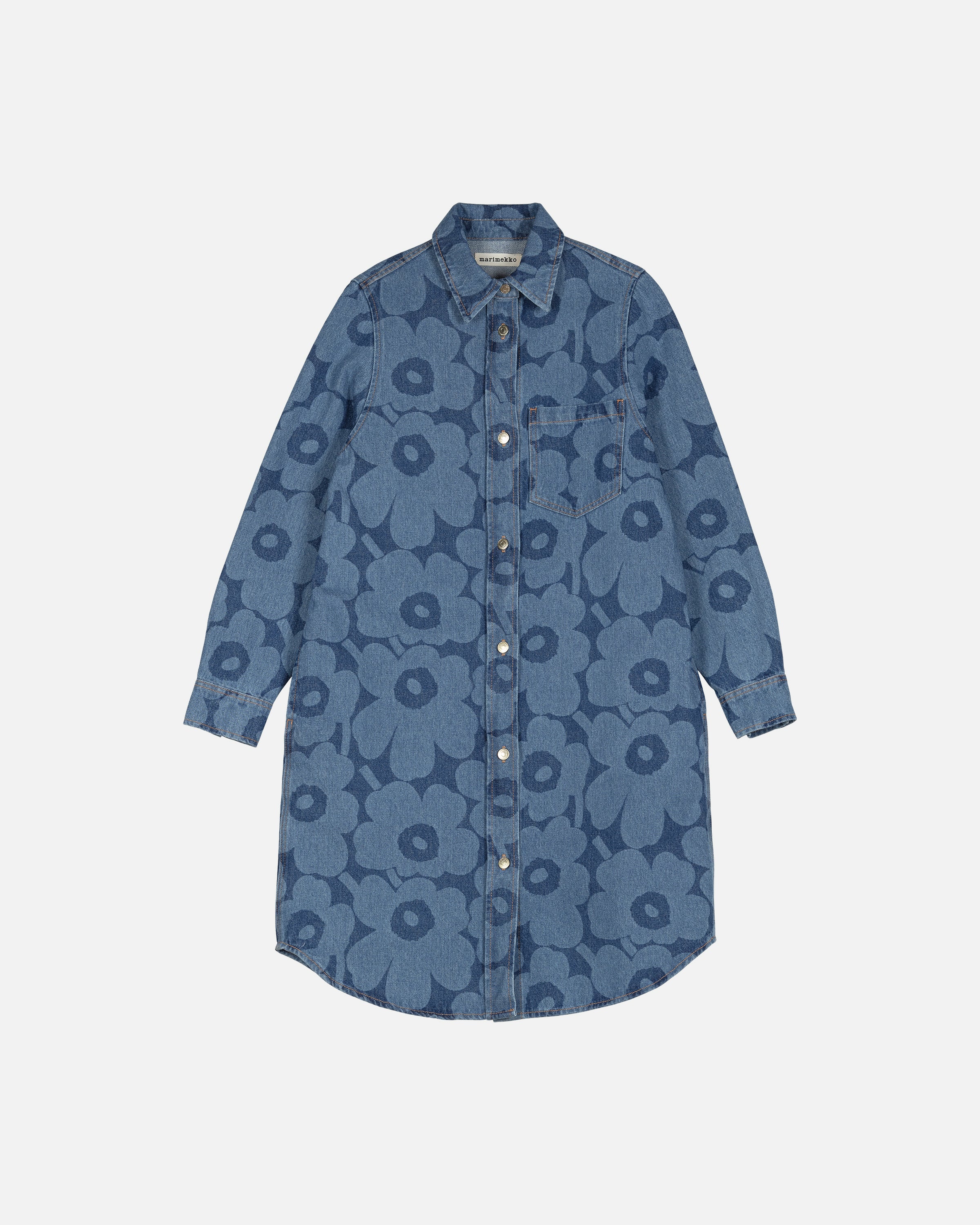 Marimekko naisten paitamekko Maridenim Näkemys Unikko, sininen indigo