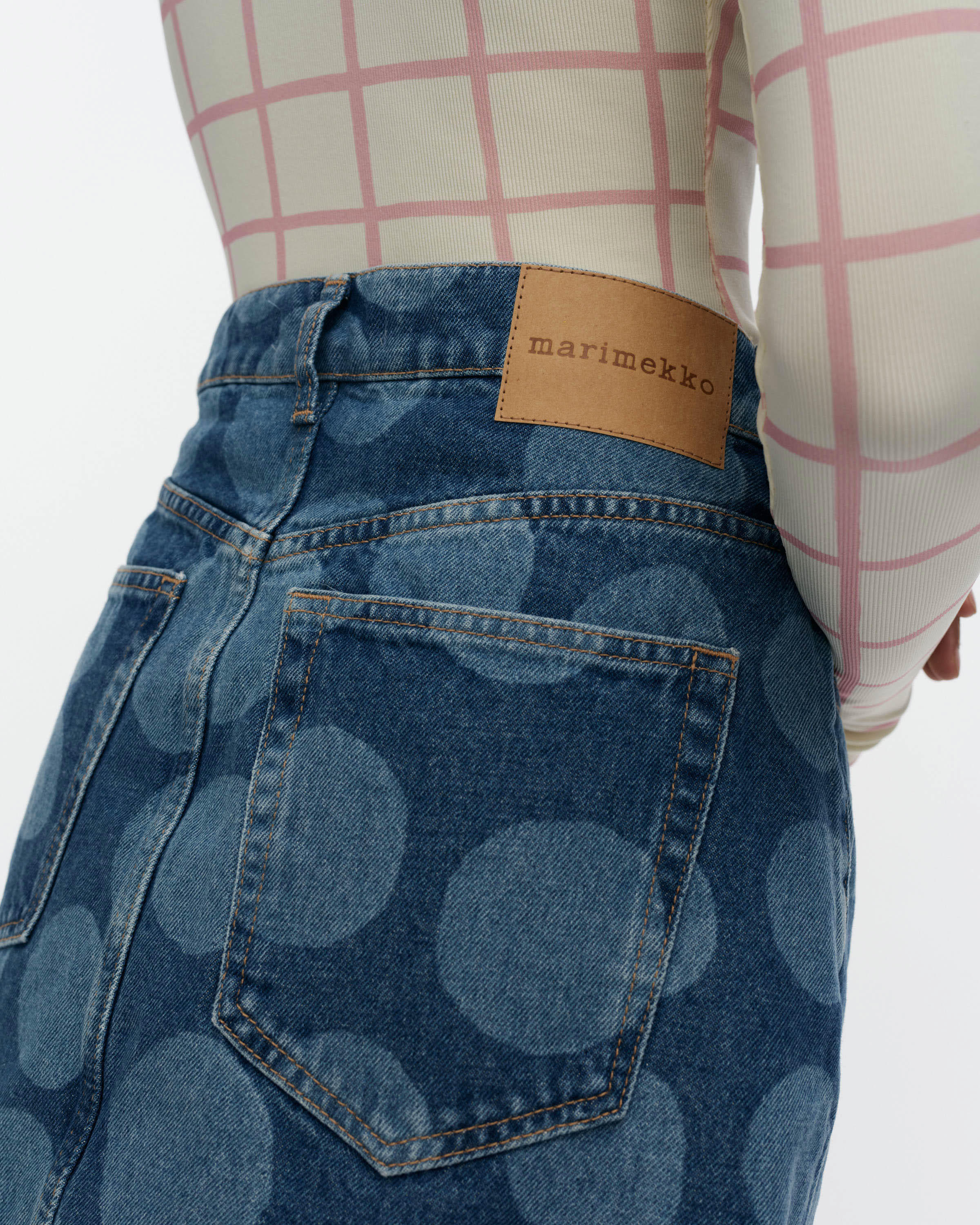 Marimekko naisten farkkuhame Maridenim Ruudut Petrooli, sininen indigo