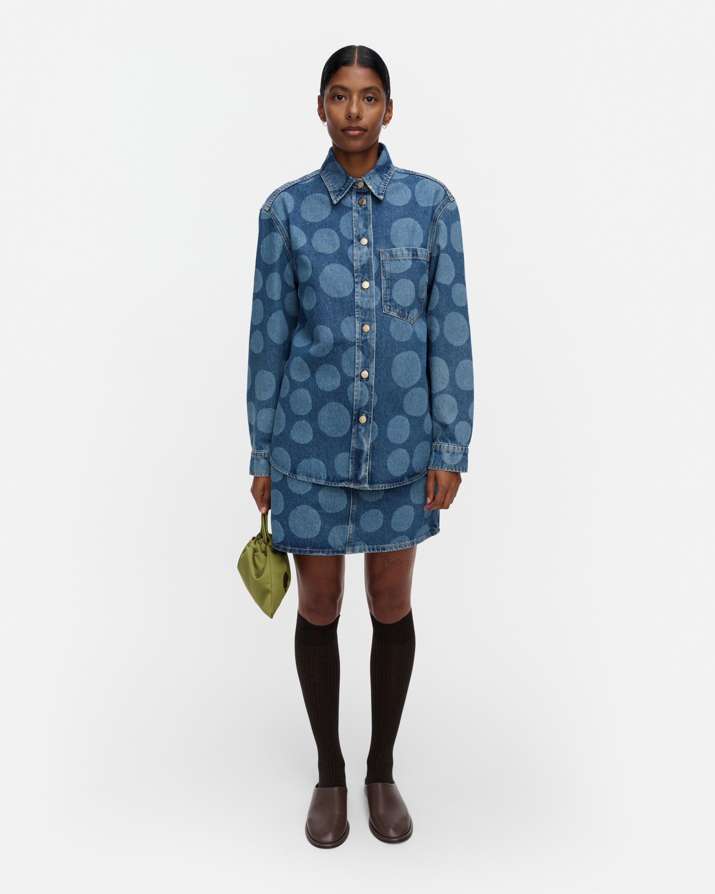 Marimekko naisten farkkupaita Maridenim Vaihe Petrooli, sininen indigo