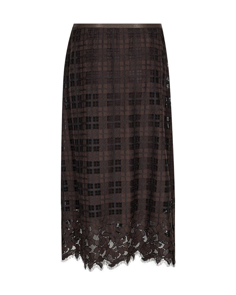 Mos Mosh naisten hame MMBia Checko Lace Skirt, ruskea kuosi