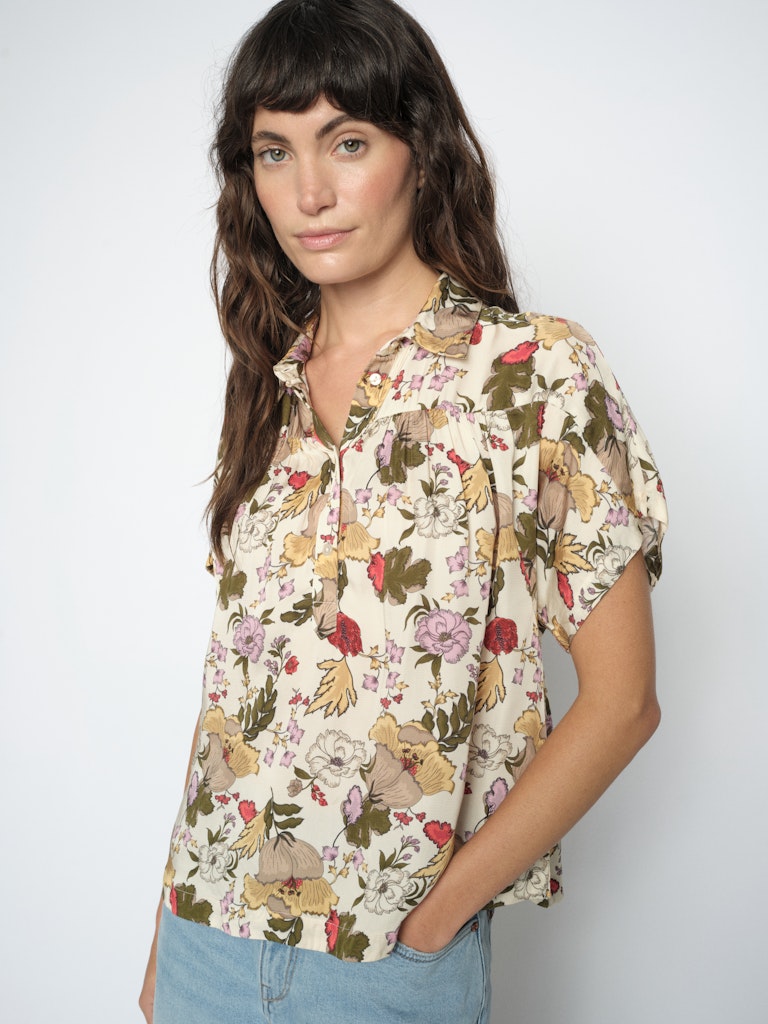 Mos Mosh naisten pusero MMWinie Flowwi, valkopohjainen kuosi