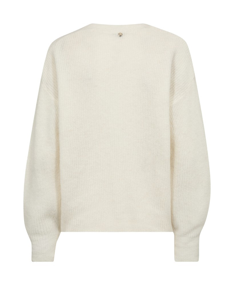 Mos Mosh naisten neuletakki MMThora V-Neck Cardigan, Ecru