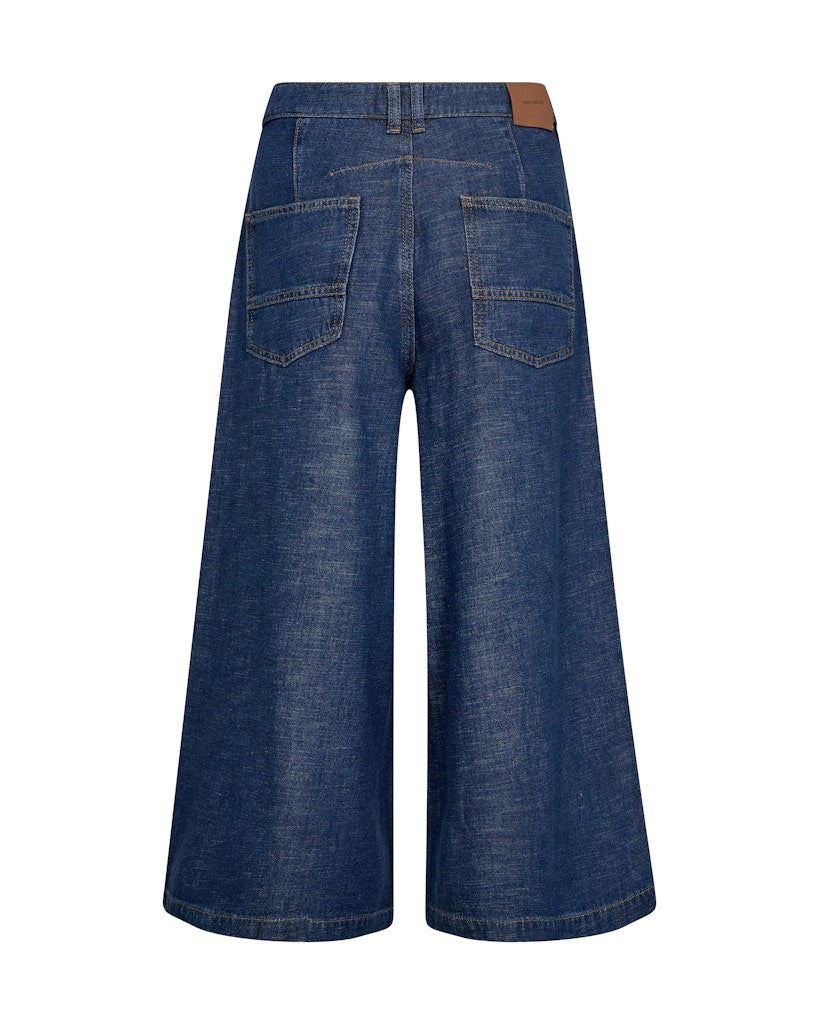 Mos Mosh naisten nilkkapituiset farkut Culotte Arga Jeans, tummansininen