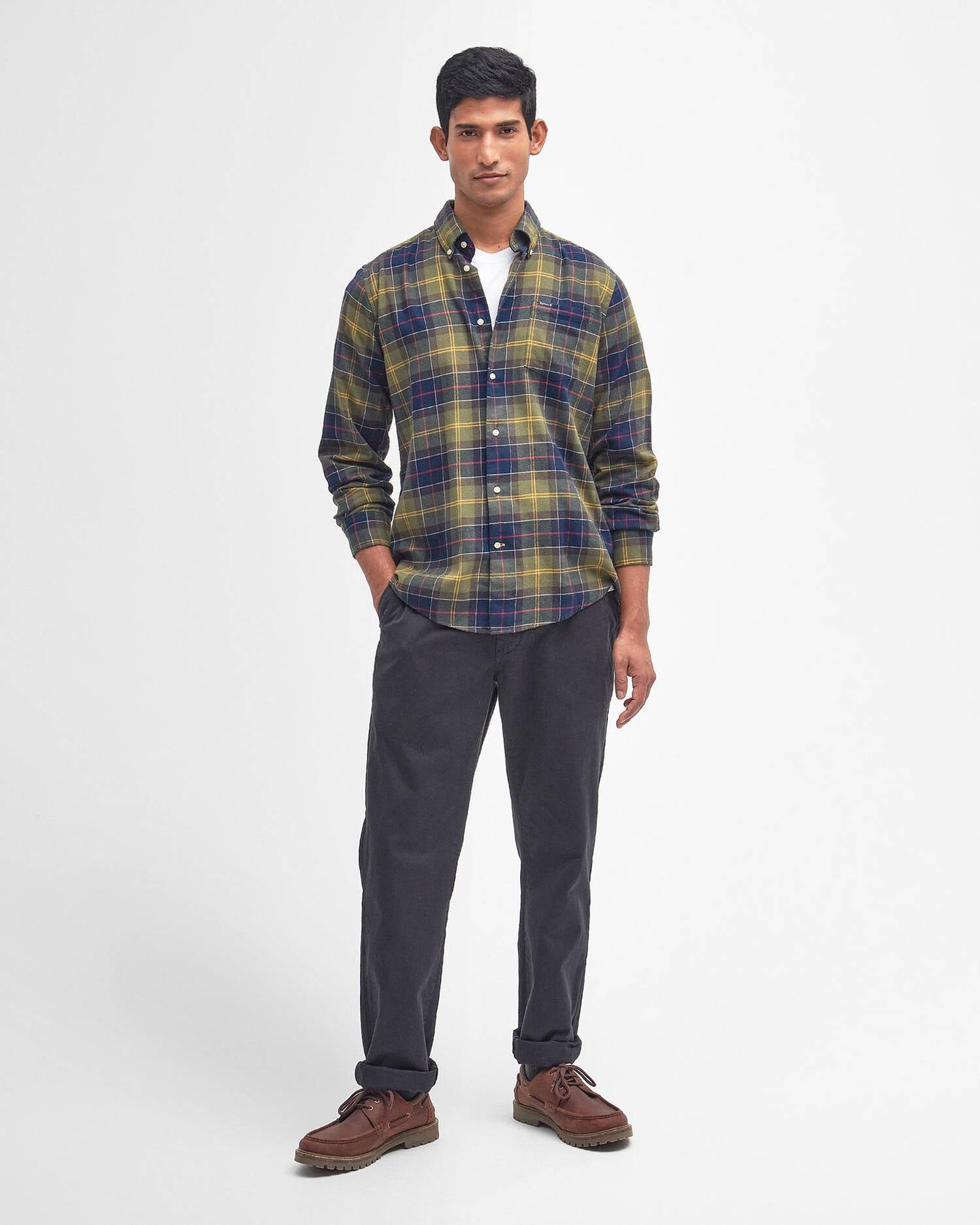 Barbour miesten kauluspaita Fortrose, vihreä ruutu