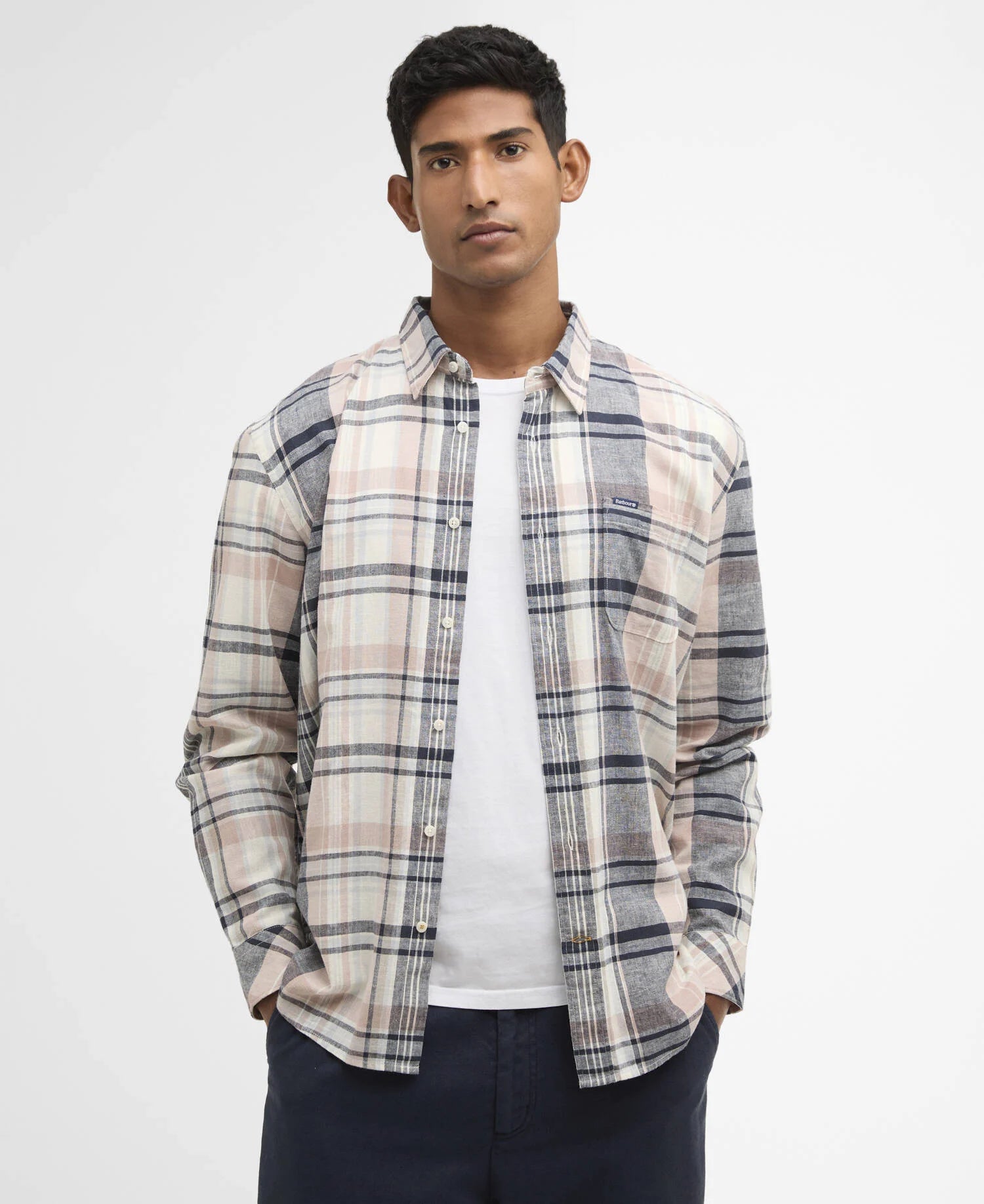 Barbour miesten kauluspaita Holwick, Kuosillinen beige