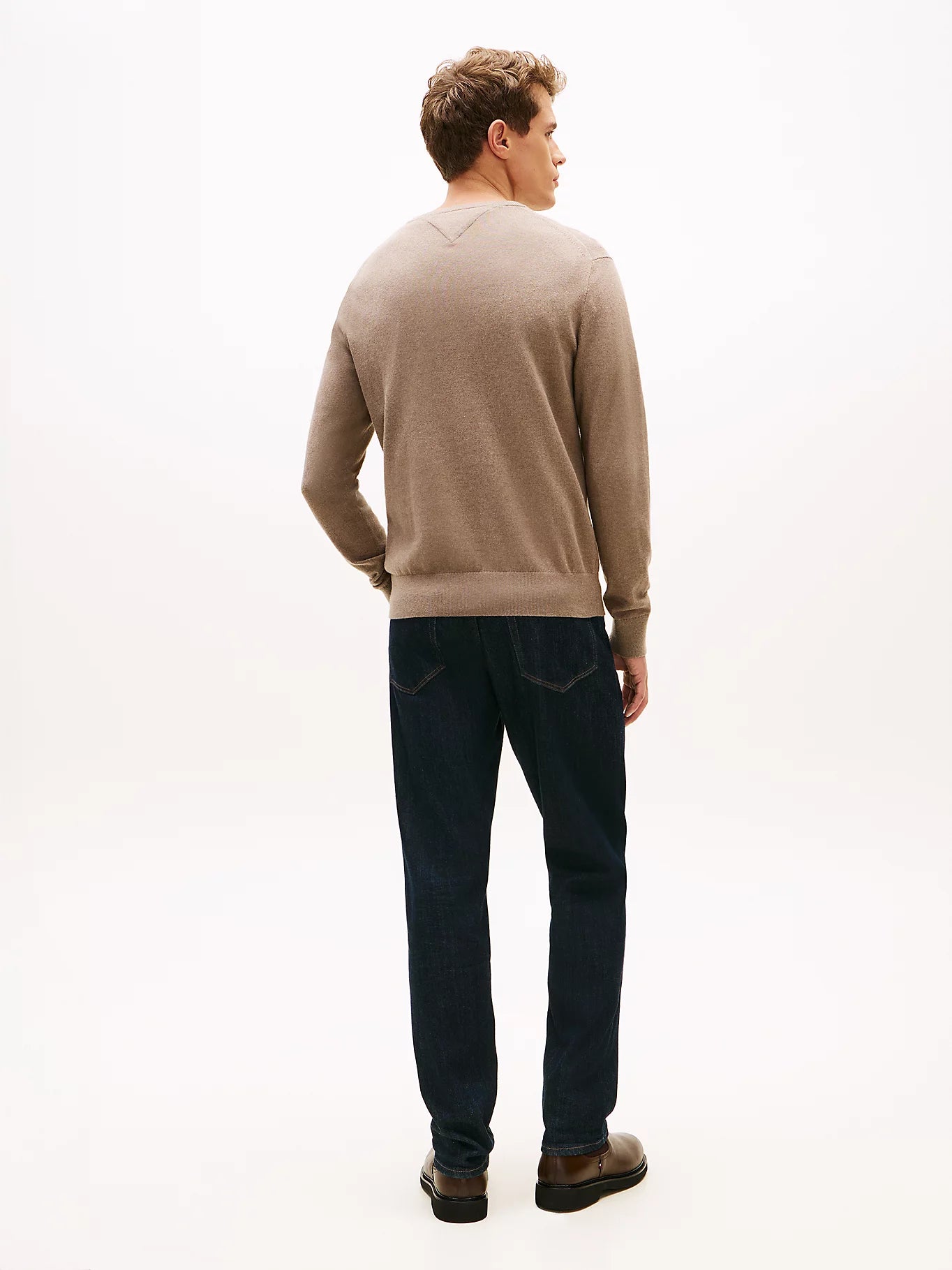 Tommy Hilfiger miesten neulepusero PIMA ORG CTN CASHMERE CREW NECK, kaakaonruskea