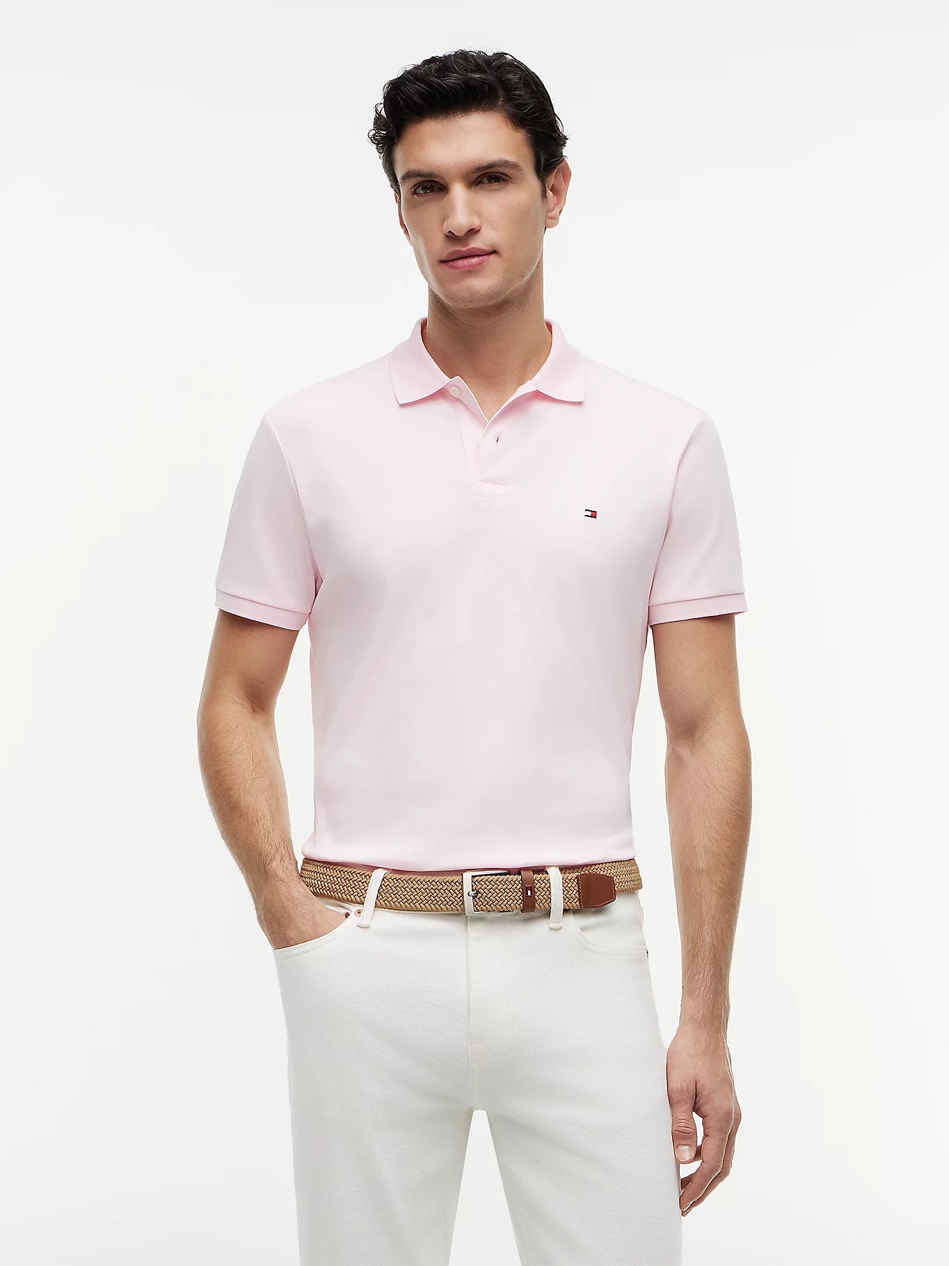Tommy Hilfiger miesten pikeepaita Liquid Cotton Reg Seasonal Polo, vaaleanpunainen