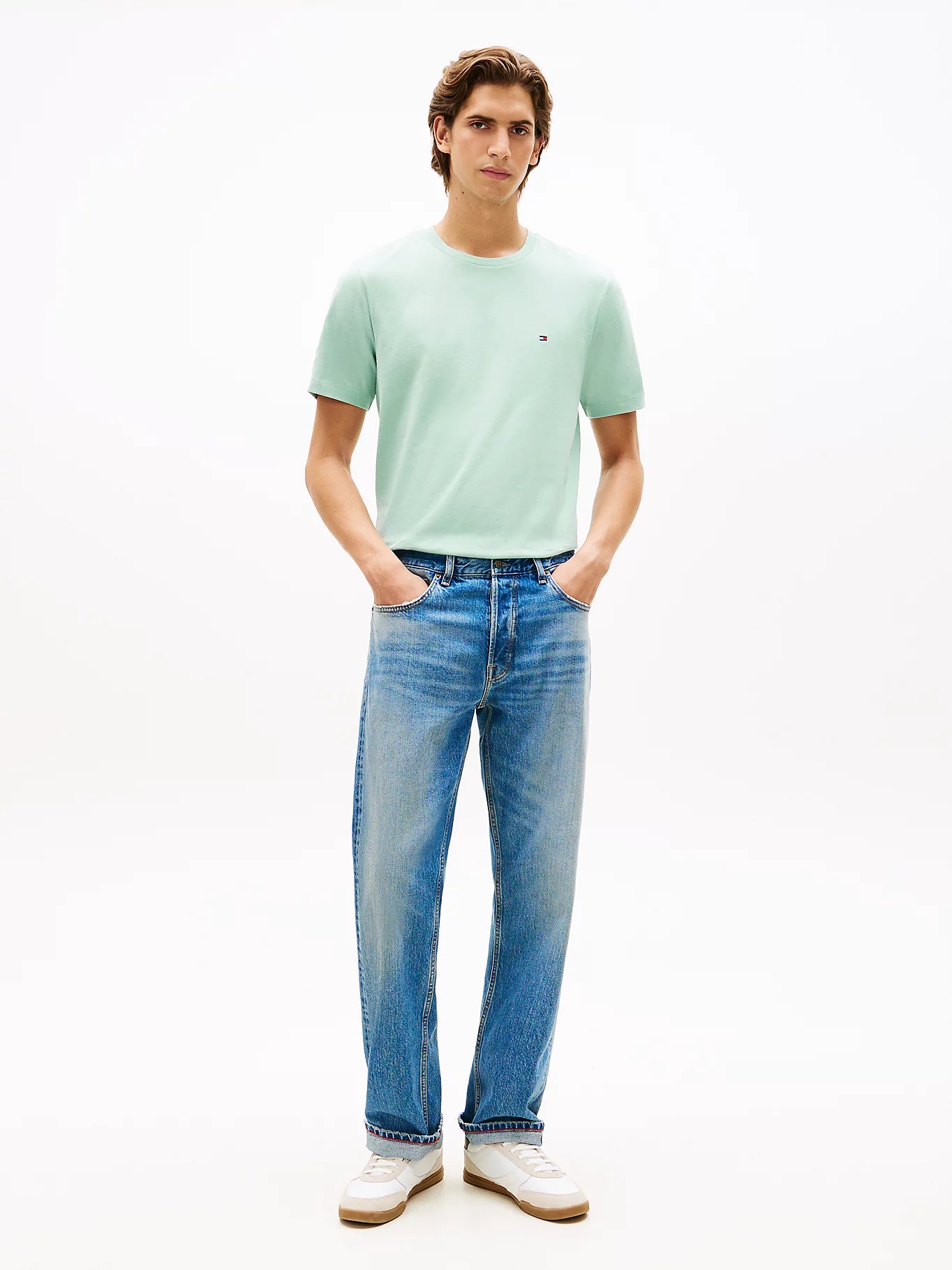 Tommy Hilfiger miesten t-paita Essential Reg Fit Tee, mintunvihreä