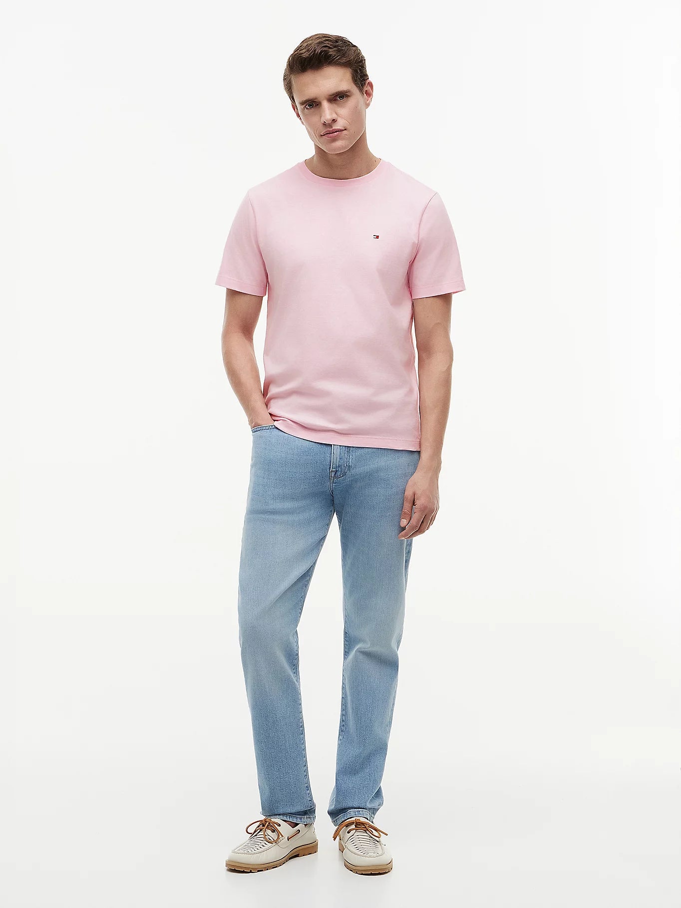 Tommy Hilfiger miesten t-paita Essential Reg Fit Tee, vaaleanpunainen