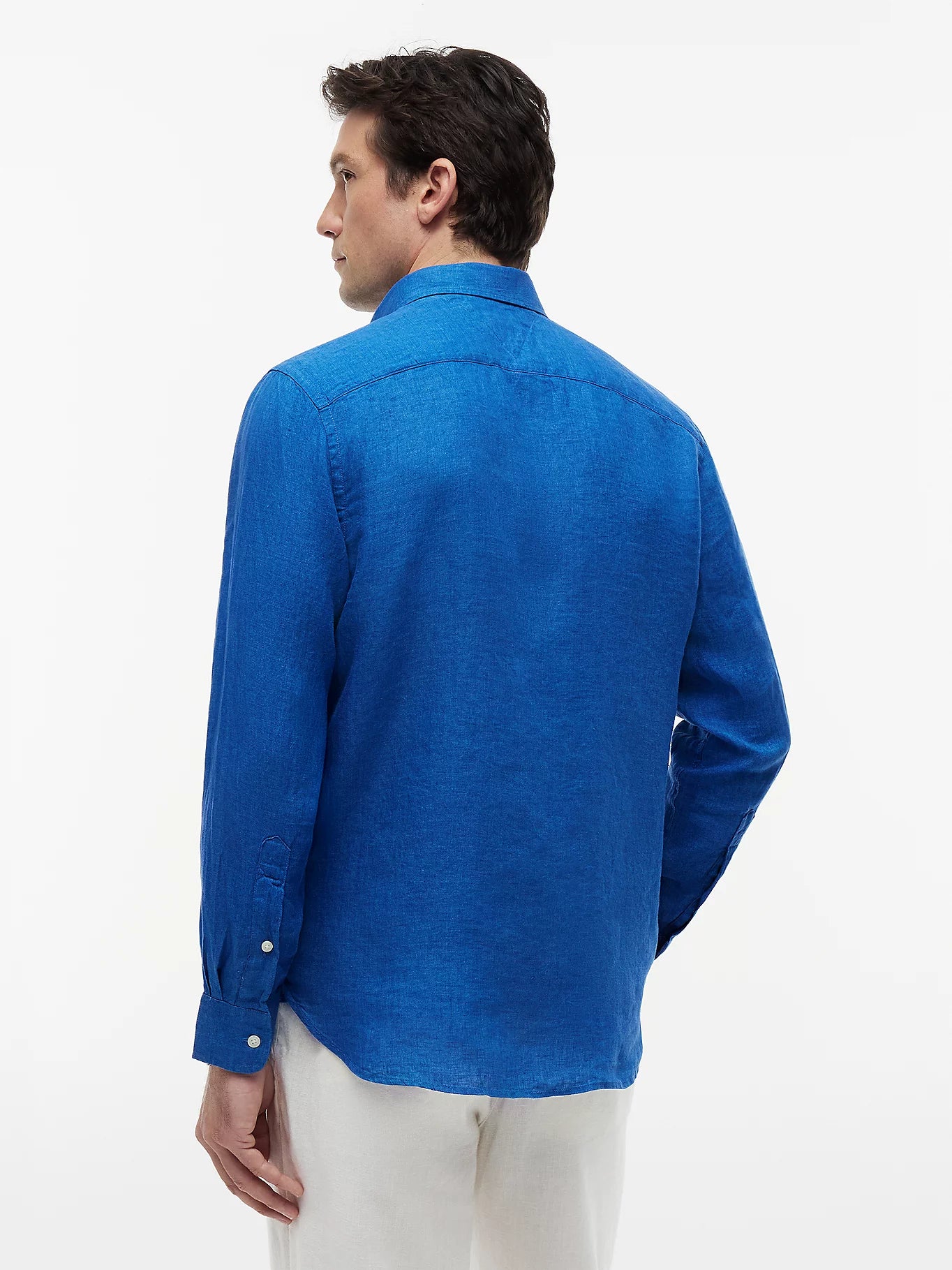 Tommy Hilfiger miesten kauluspaita Pigment Dyed Linen, sininen