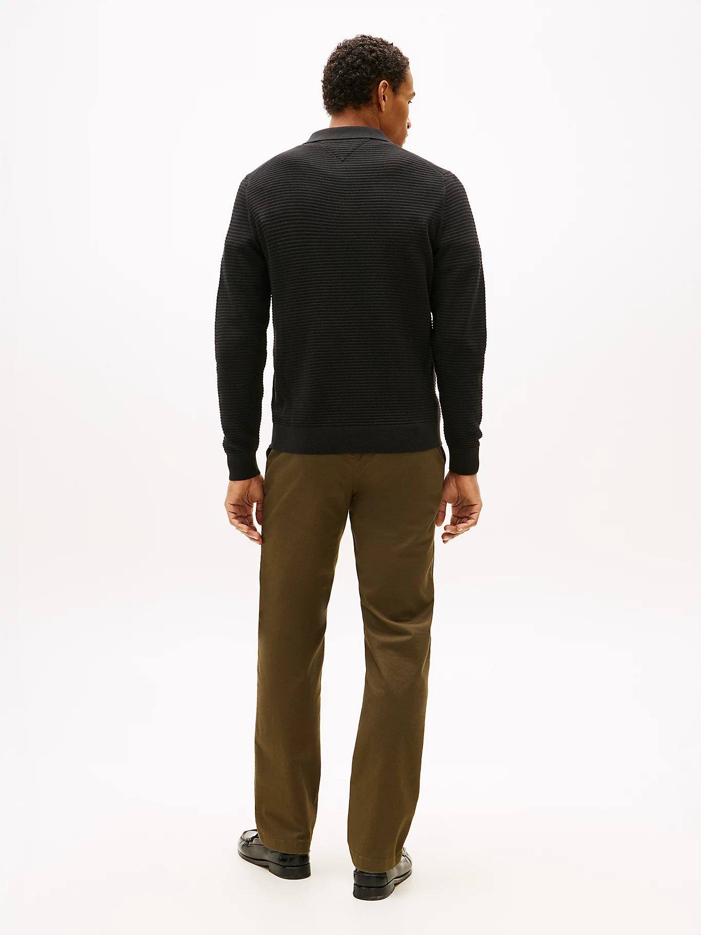 Tommy Hilfiger miesten neuletakki Seasonal Structure Zip Thru Polo, musta