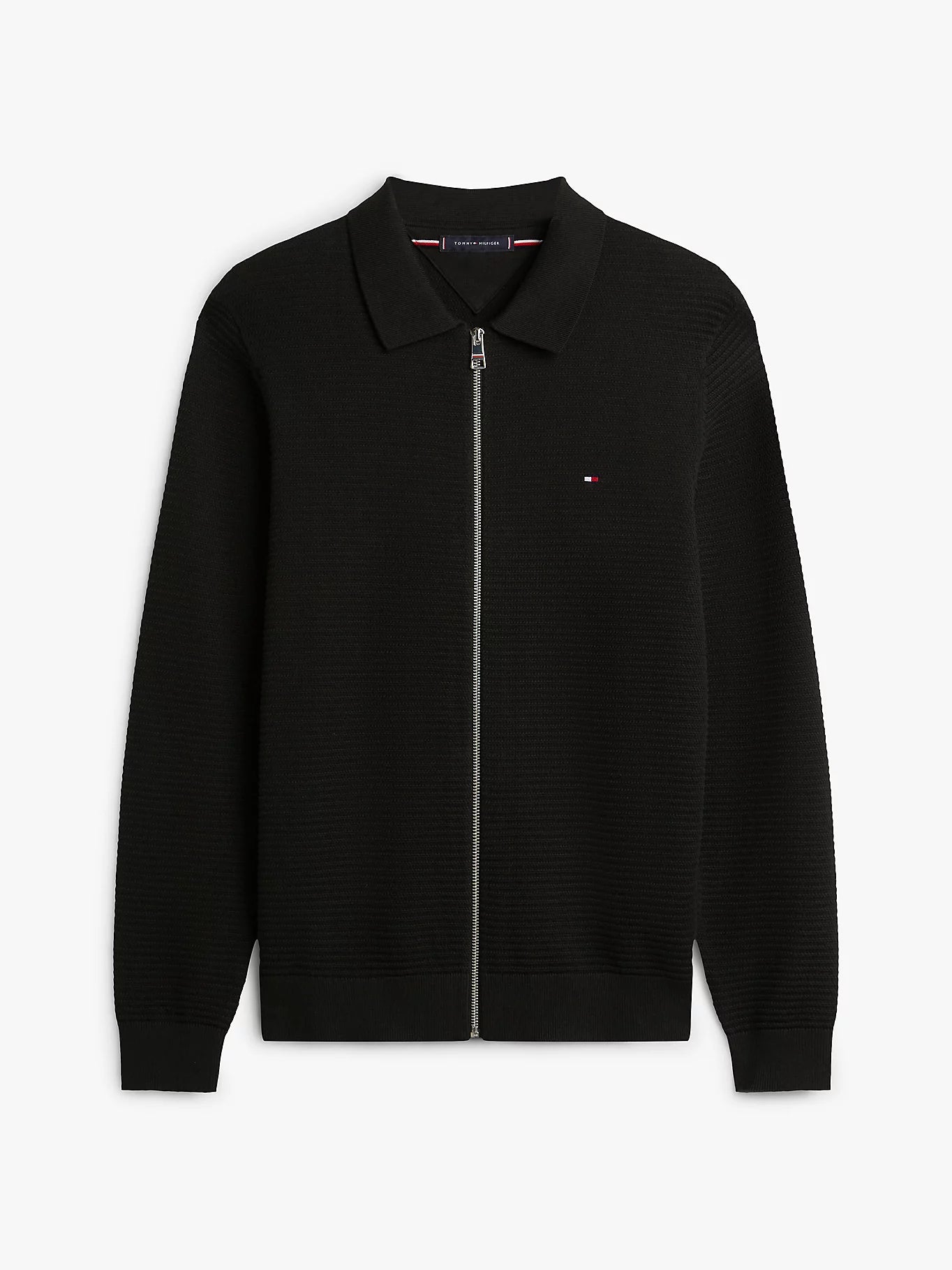 Tommy Hilfiger miesten neuletakki Seasonal Structure Zip Thru Polo, musta