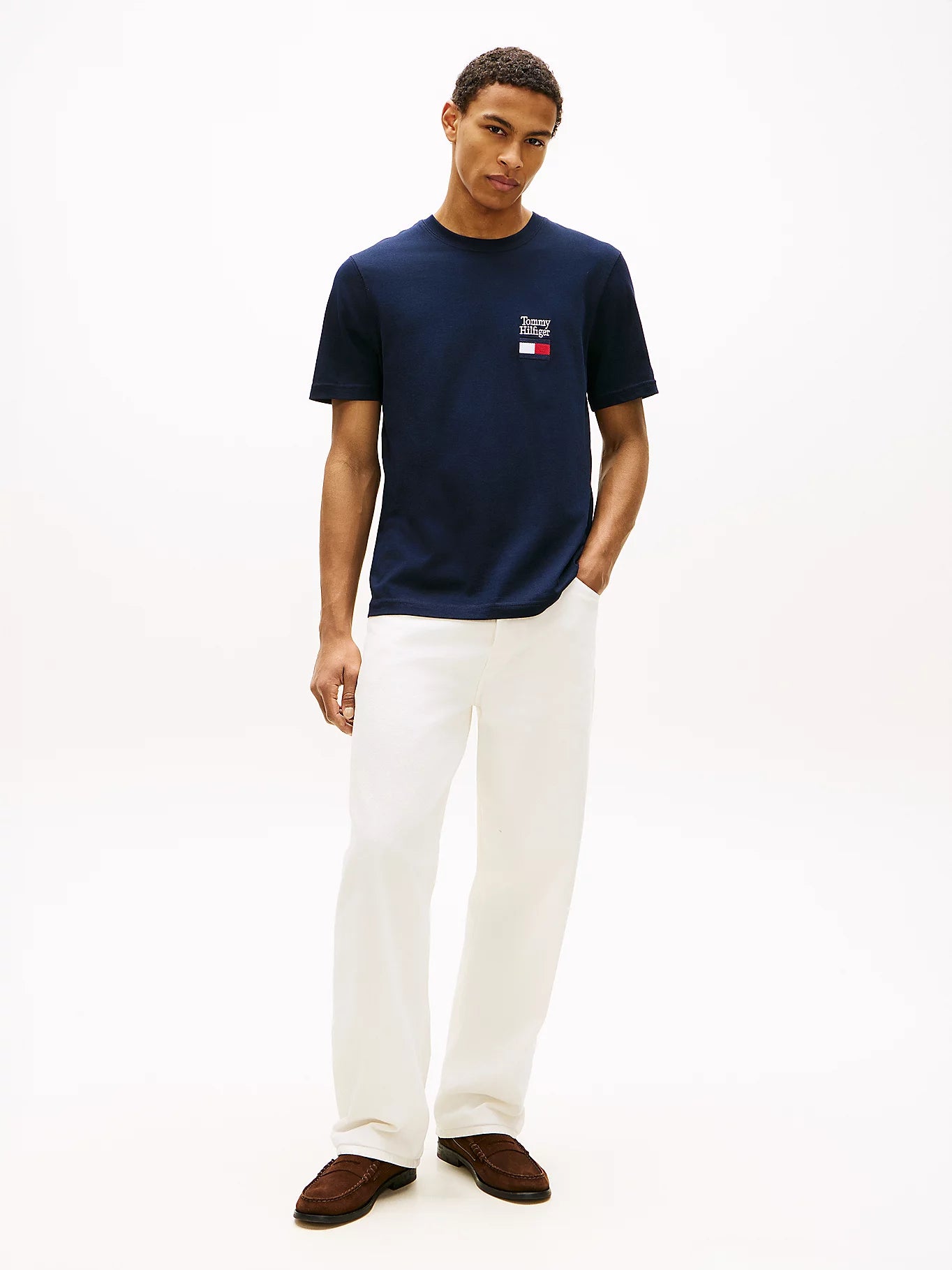 Tommy Hilfiger miesten t-paita Brand Love Text Stack Tee, tummansininen