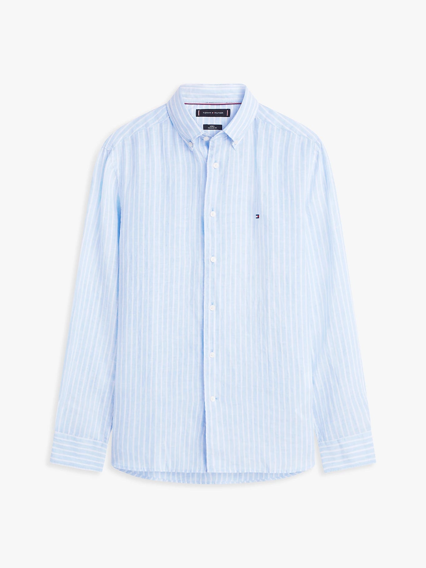Tommy Hilfiger miesten pellavapaita Linen Bengal Stripe RF Shirt, raidallinen sininen