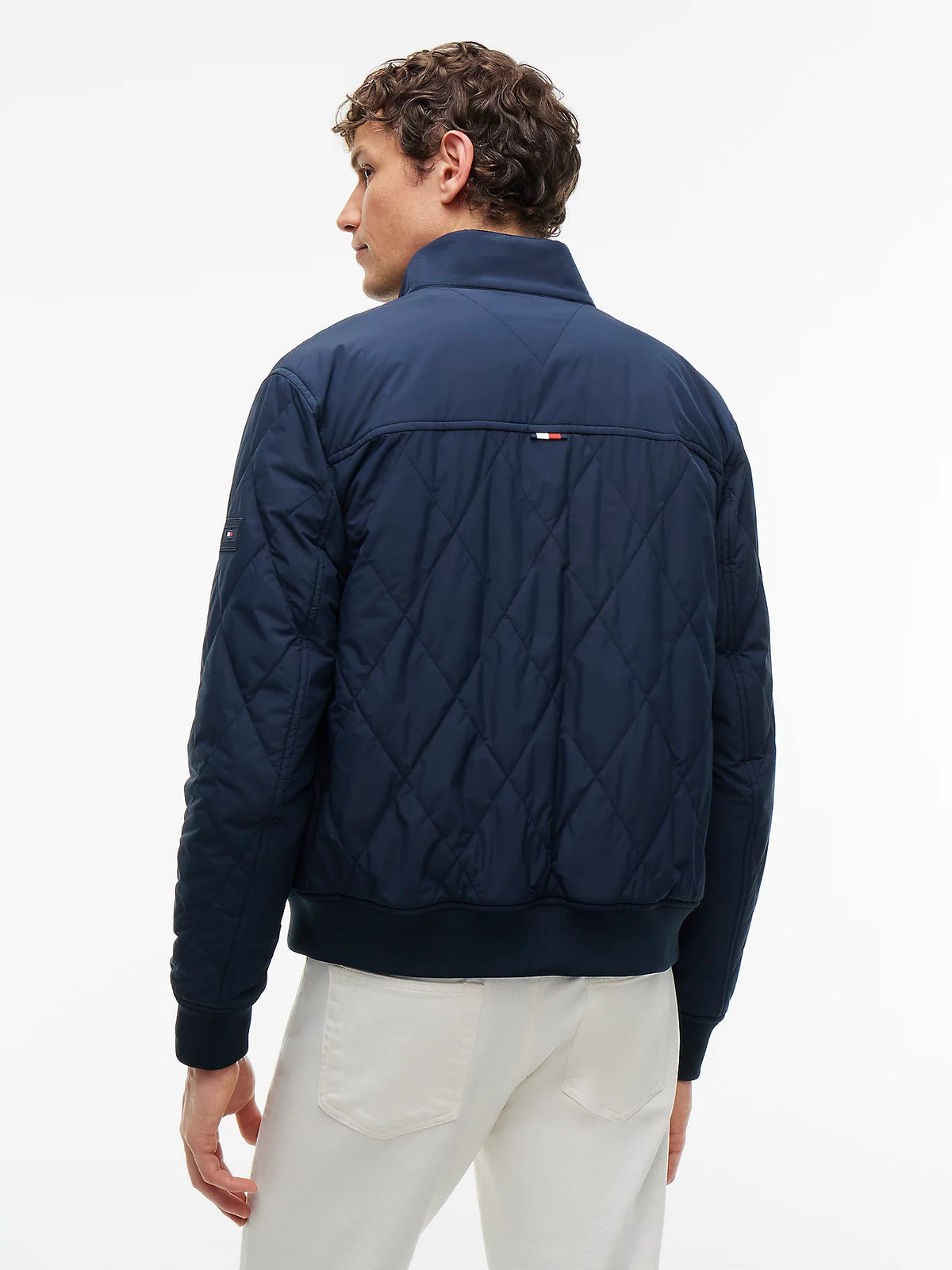 Tommy Hilfiger miesten takki Water Repellent Packable Quilted Harrington Jacket, tummansininen