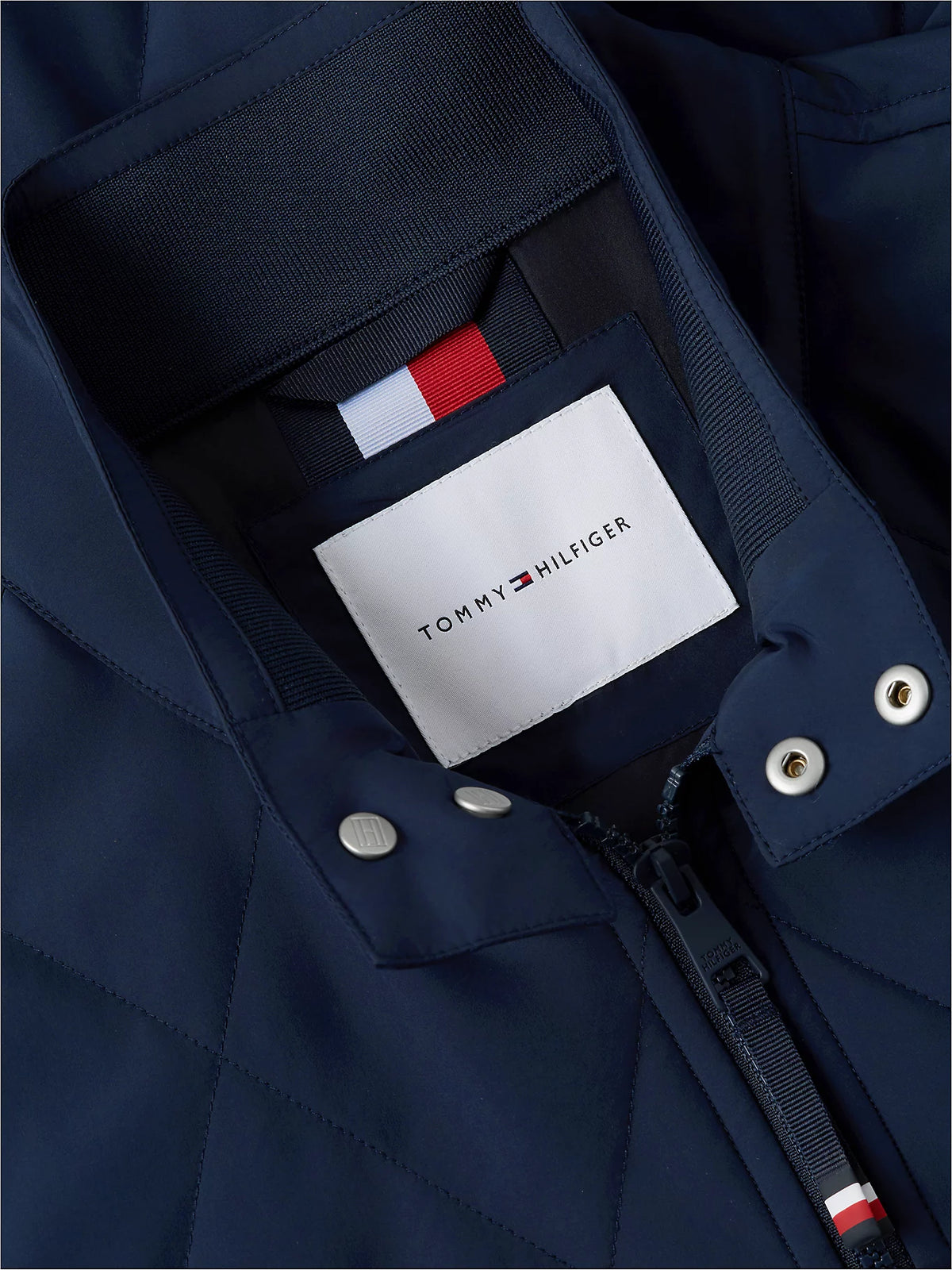 Tommy Hilfiger miesten takki Water Repellent Packable Quilted Harrington Jacket, tummansininen