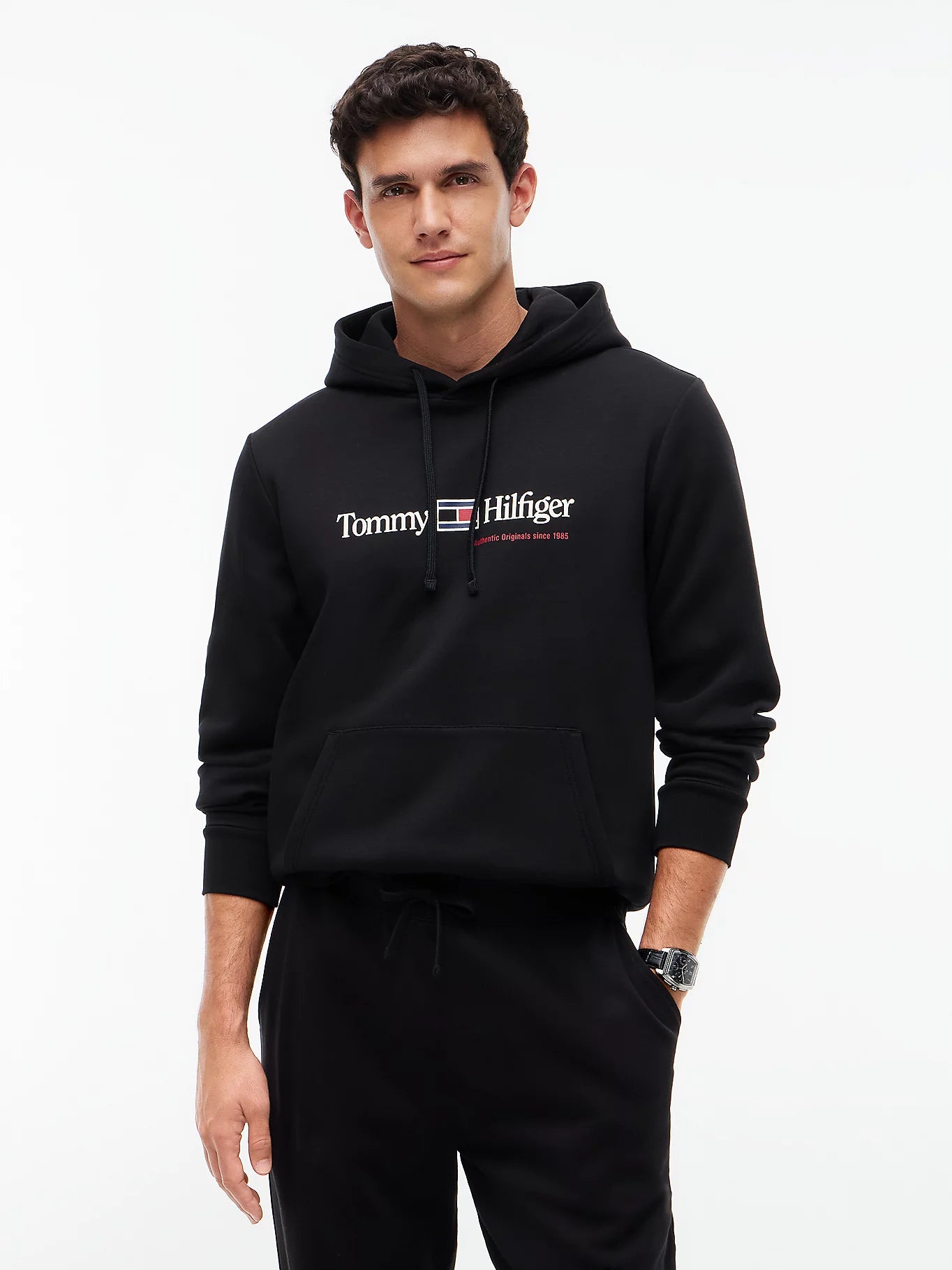 Tommy Hilfiger miesten huppari Logo Graphic Fleece Hoody, musta