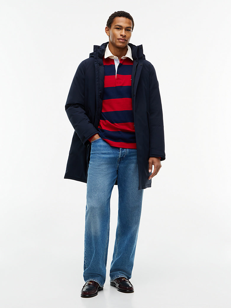 Tommy Hilfiger miesten parkatakki Performance Tech Hooded Padded Parka, tummansininen