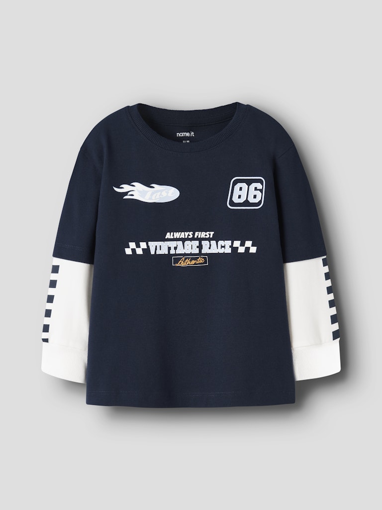 Name It lasten pitkähinaine paita NMMRICHAEL LS NREG TOP BOX, tummansininen