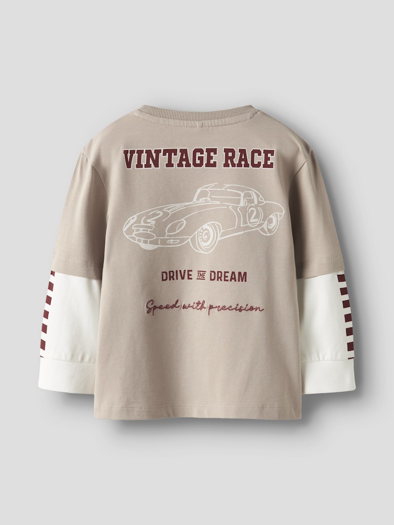 Name It lasten pitkähinaine paita NMMRICHAEL LS NREG TOP BOX, beige